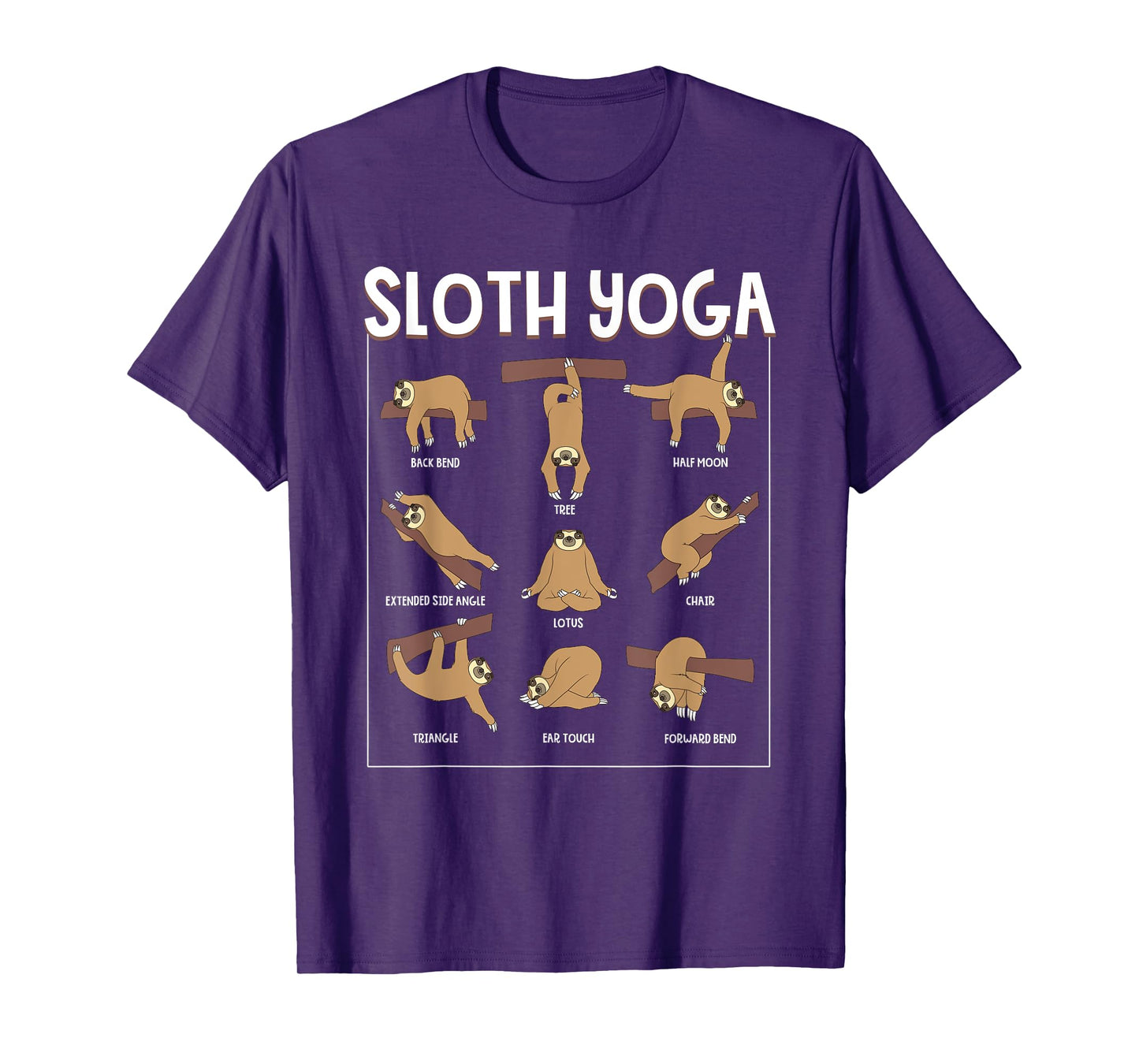 Funny Sloth Yoga Gift Slow Animal Exercise Lovers Men Women T-Shirt