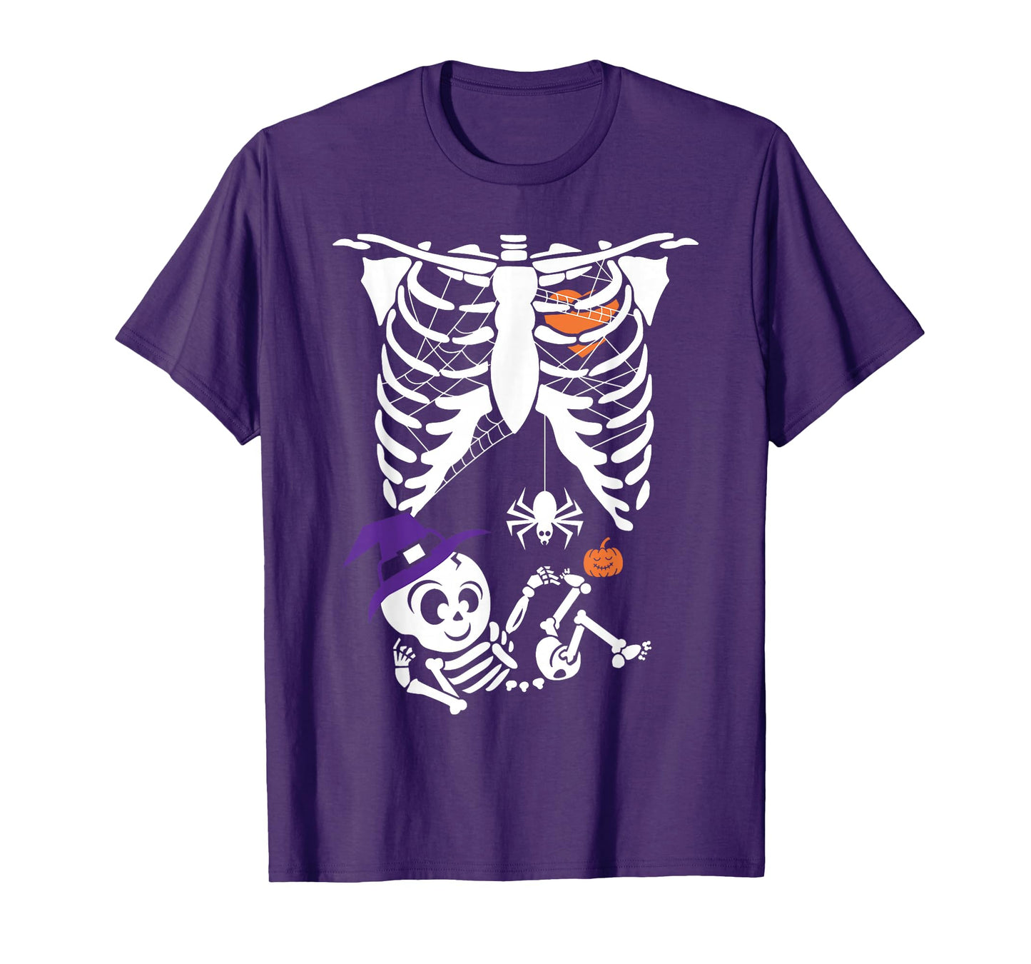Cute Pregnant Skeleton Pregnancy Baby Announcement Halloween T-Shirt