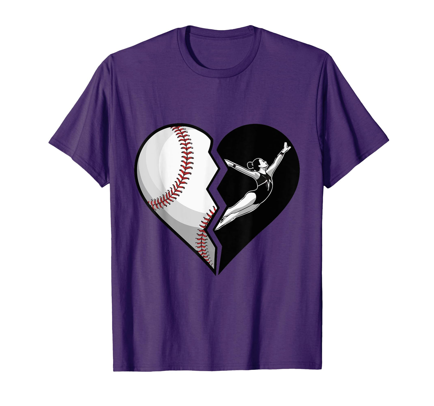 Baseball Gymnastics Mom Heart Sports Supporter for Mom Mama T-Shirt