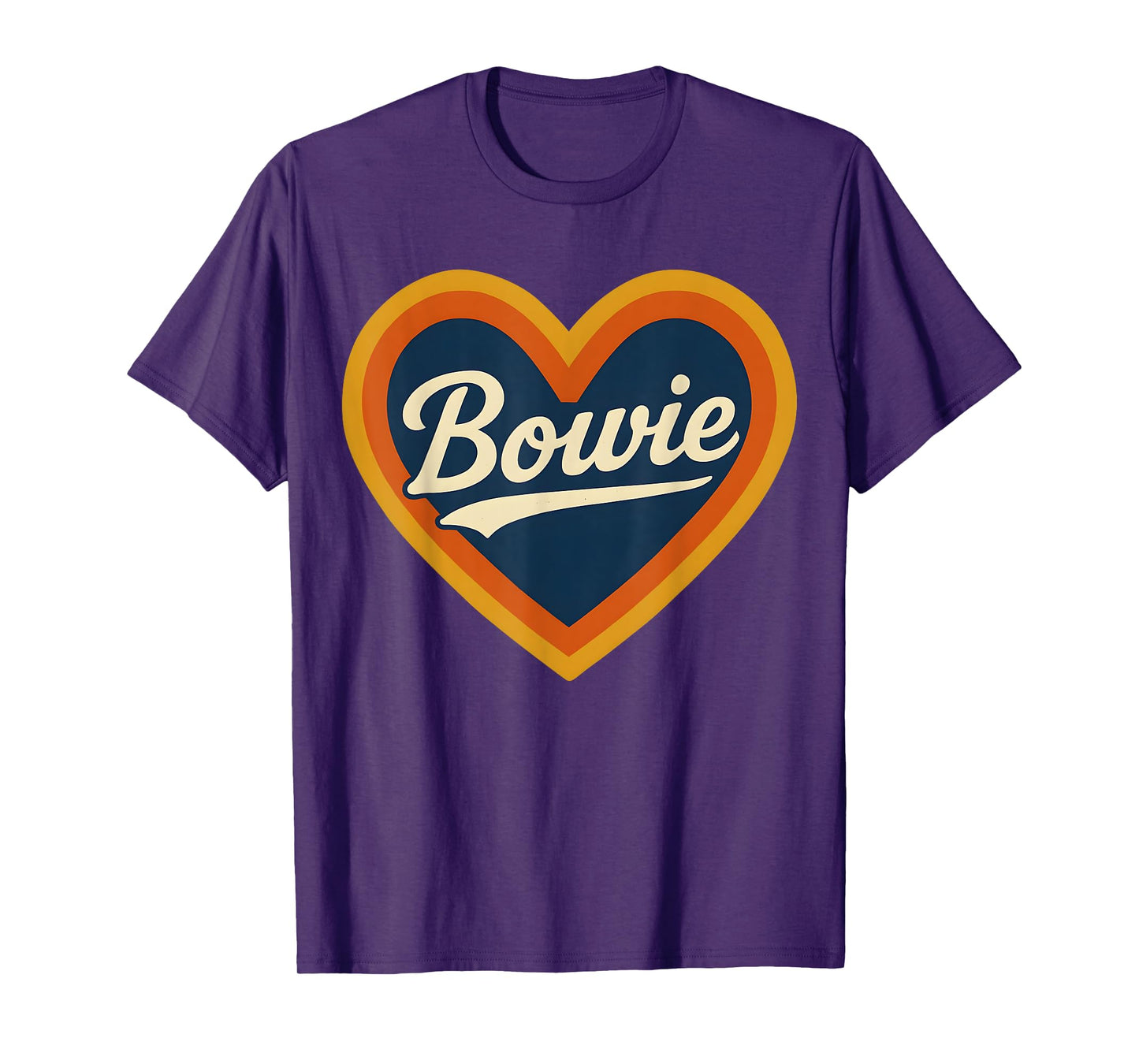 Retro Bowie Heart Typography Graphic Gift For Men Women T-Shirt