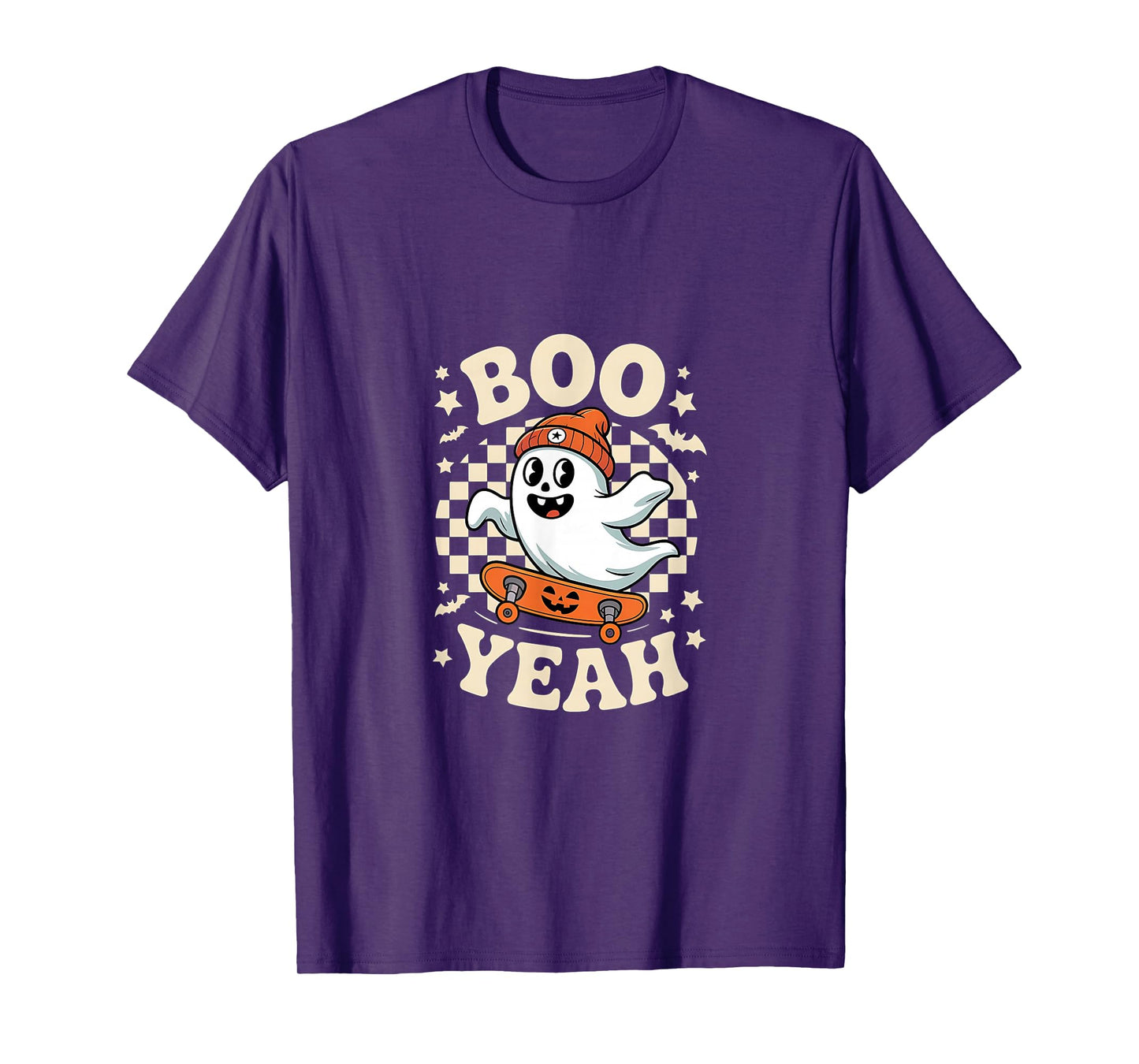 Boo Yeah Halloween Ghost Boys Retro Skateboard Toddler Kids T-Shirt