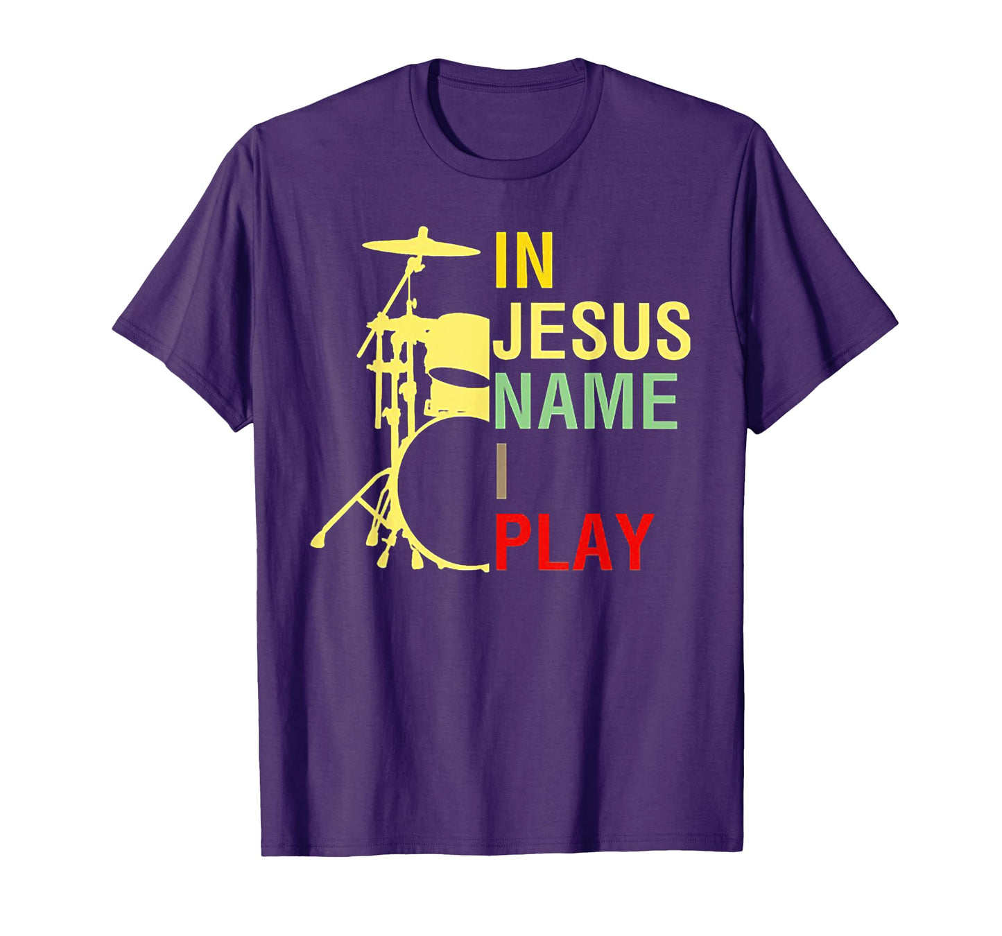 In Jesus Name I Play Vintage Drum T-Shirt