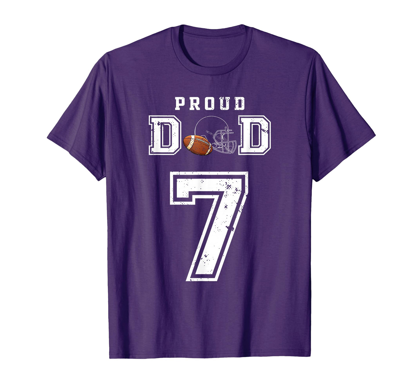 Custom Proud Football Dad Number 7 Personalized For Men T-Shirt