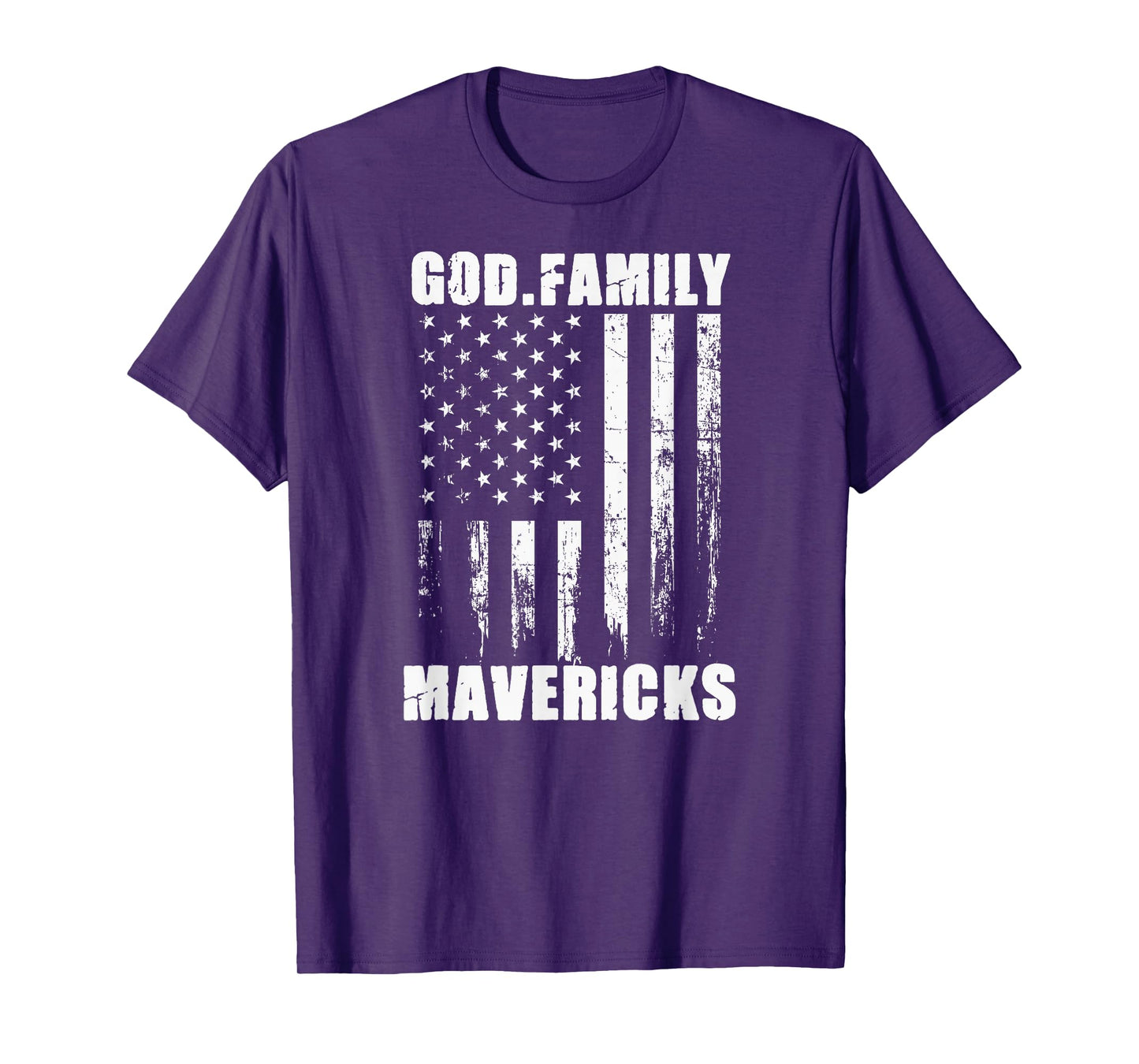 Marshall Mavericks God. Family. Vintage USA Flag T-Shirt