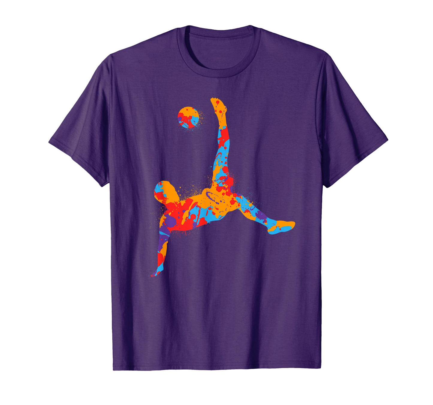Colorful Soccer Player Sports Kids Boys Men Soccer T-Shirt