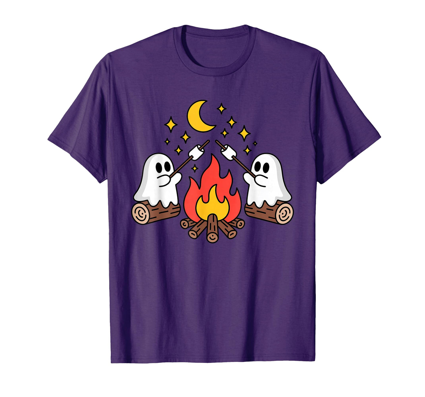 Toddler Kids Ghost Camping Campfire Spooky Halloween Costume T-Shirt
