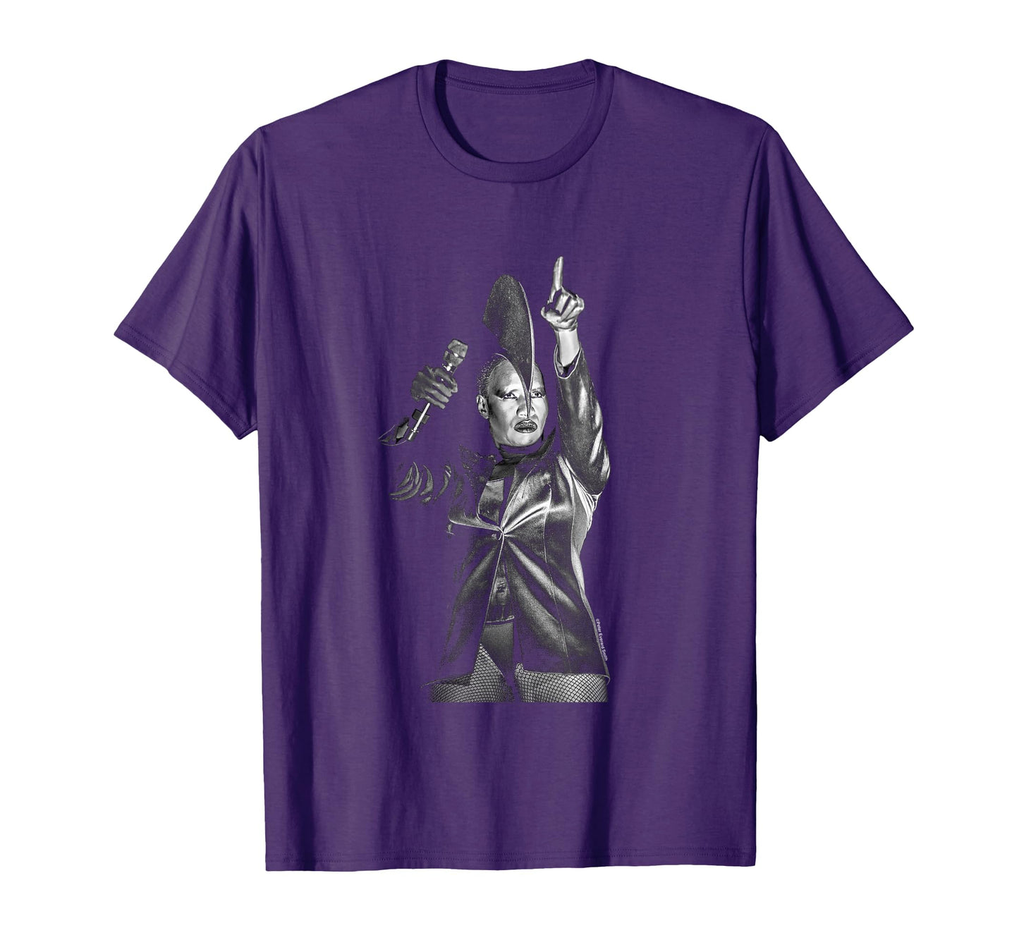 Grace Jones On Stage Black And White By Everard Smith T-Shirt