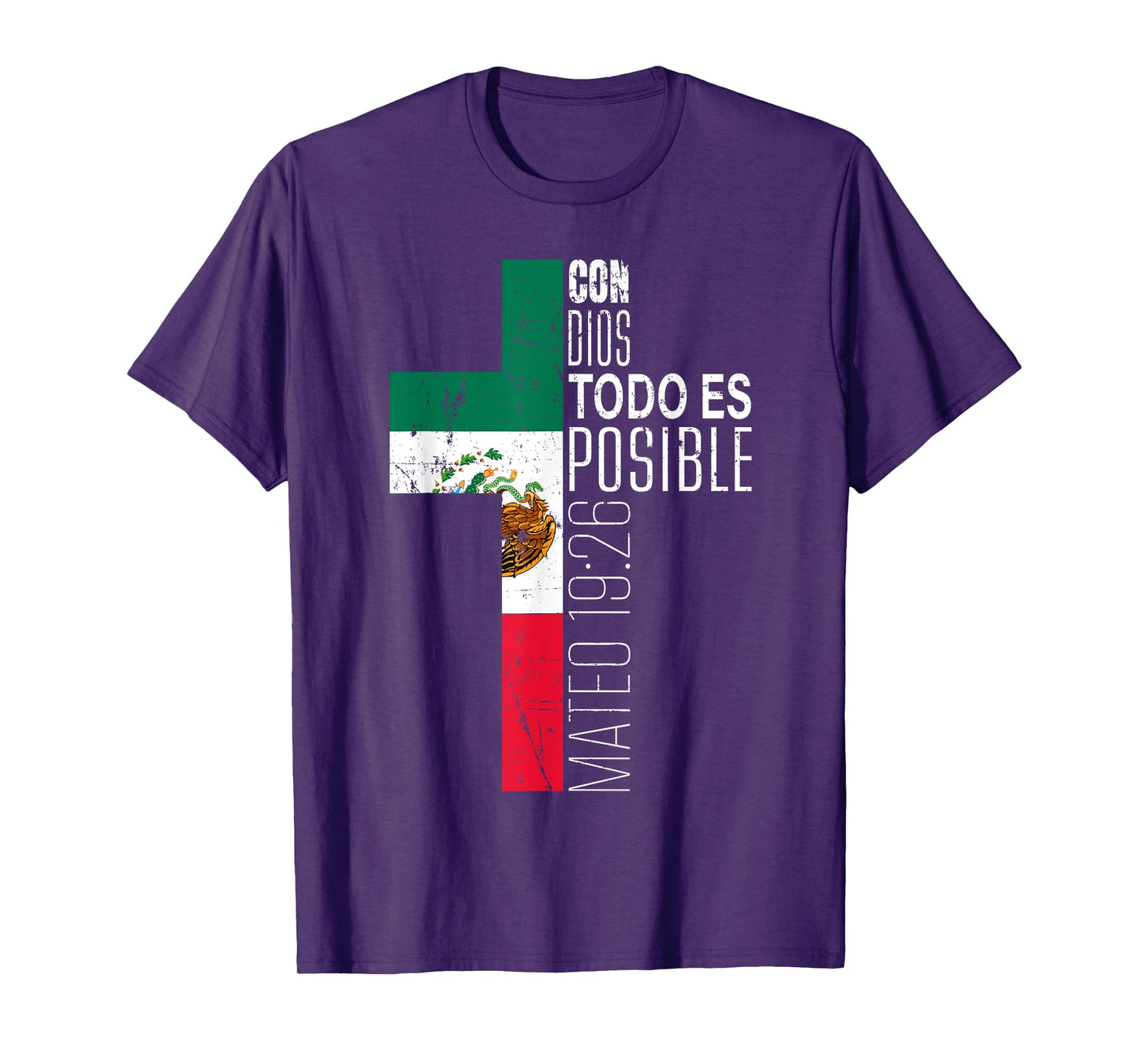 Vintage Christian Spanish Gifts Women Men Kids Mexican Flag T-Shirt