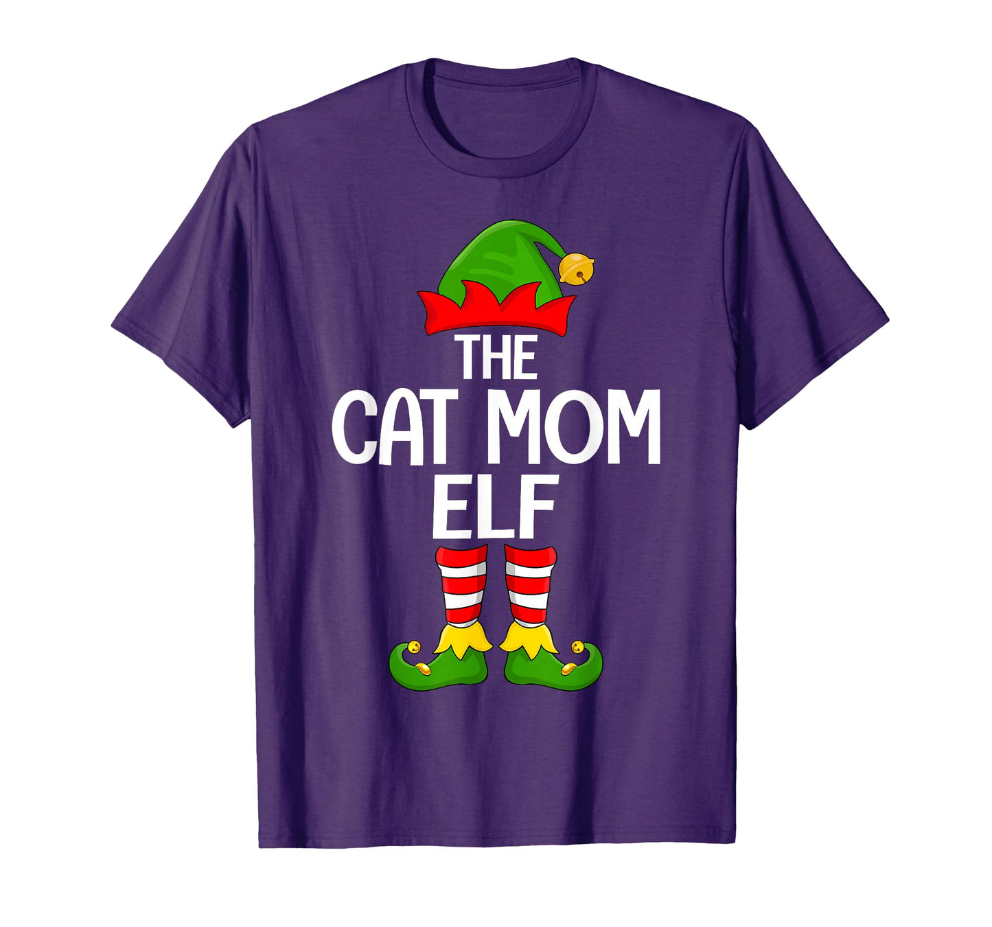 Cat Mom Elf Xmas Matching Family Elf Squad Christmas Women T-Shirt