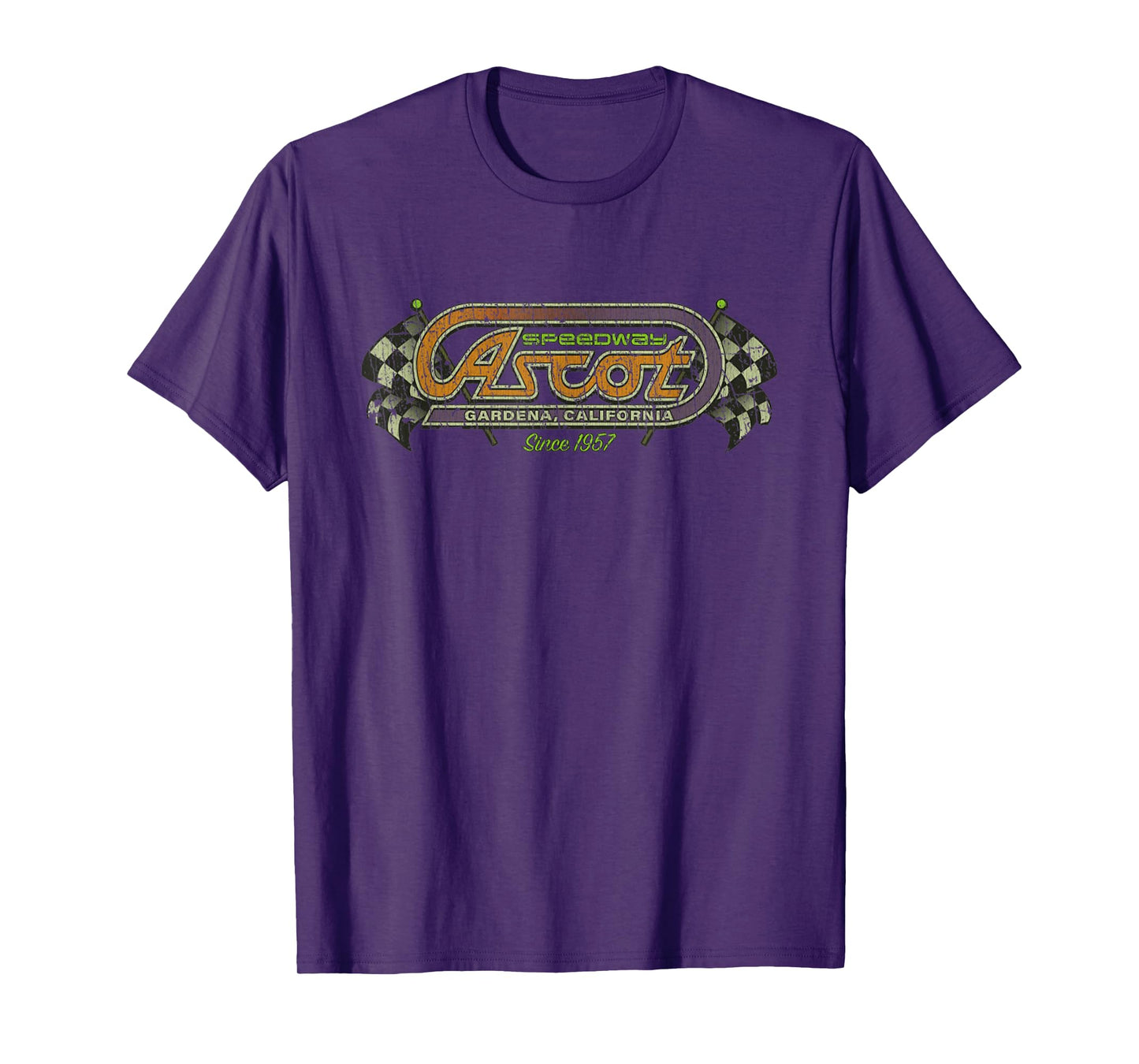 Vintage Retro Ascots Car Racing Speedway 1957, Distressed T-Shirt
