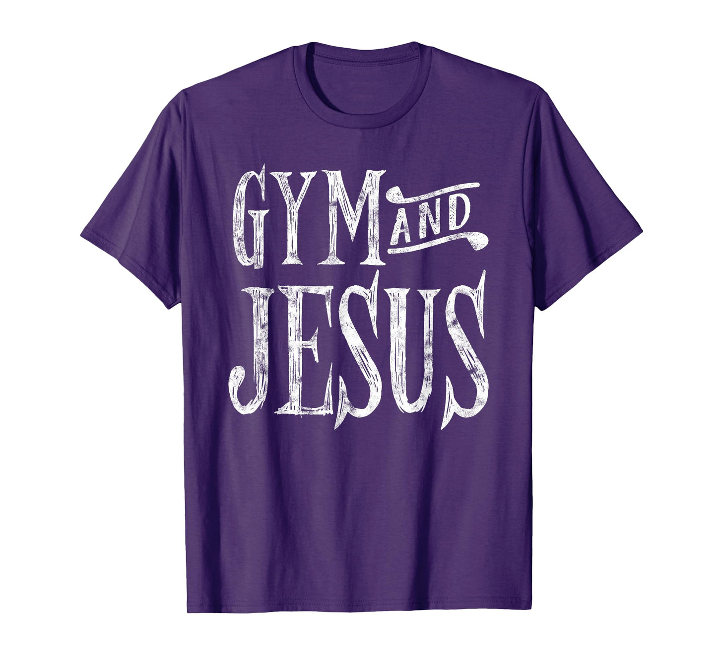 Distressed Gym and Jesus Christian Workout T-Shirt