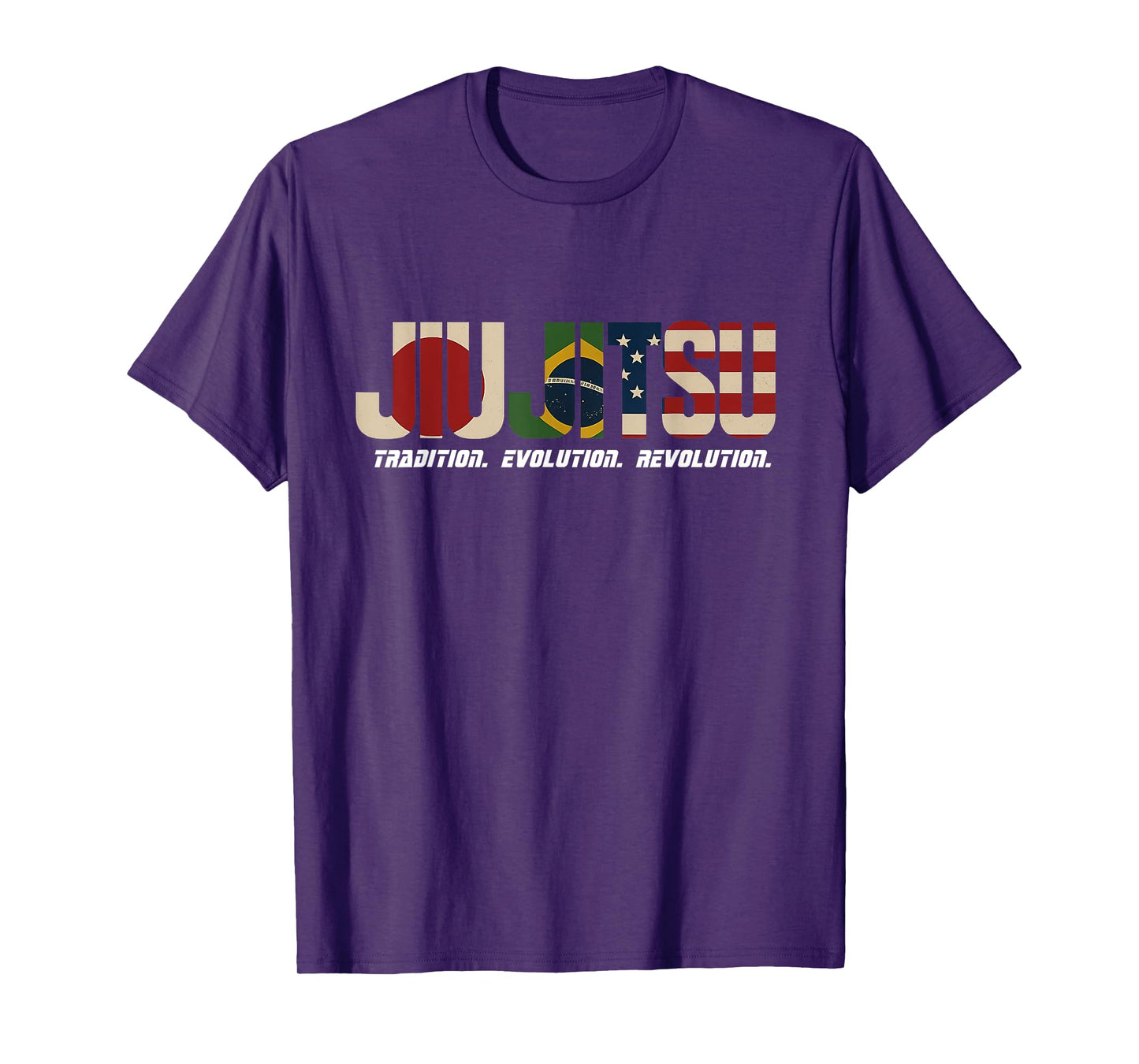 JIUJITSU Flag Design | Japan Brazil USA MMA Inspired Art T-Shirt