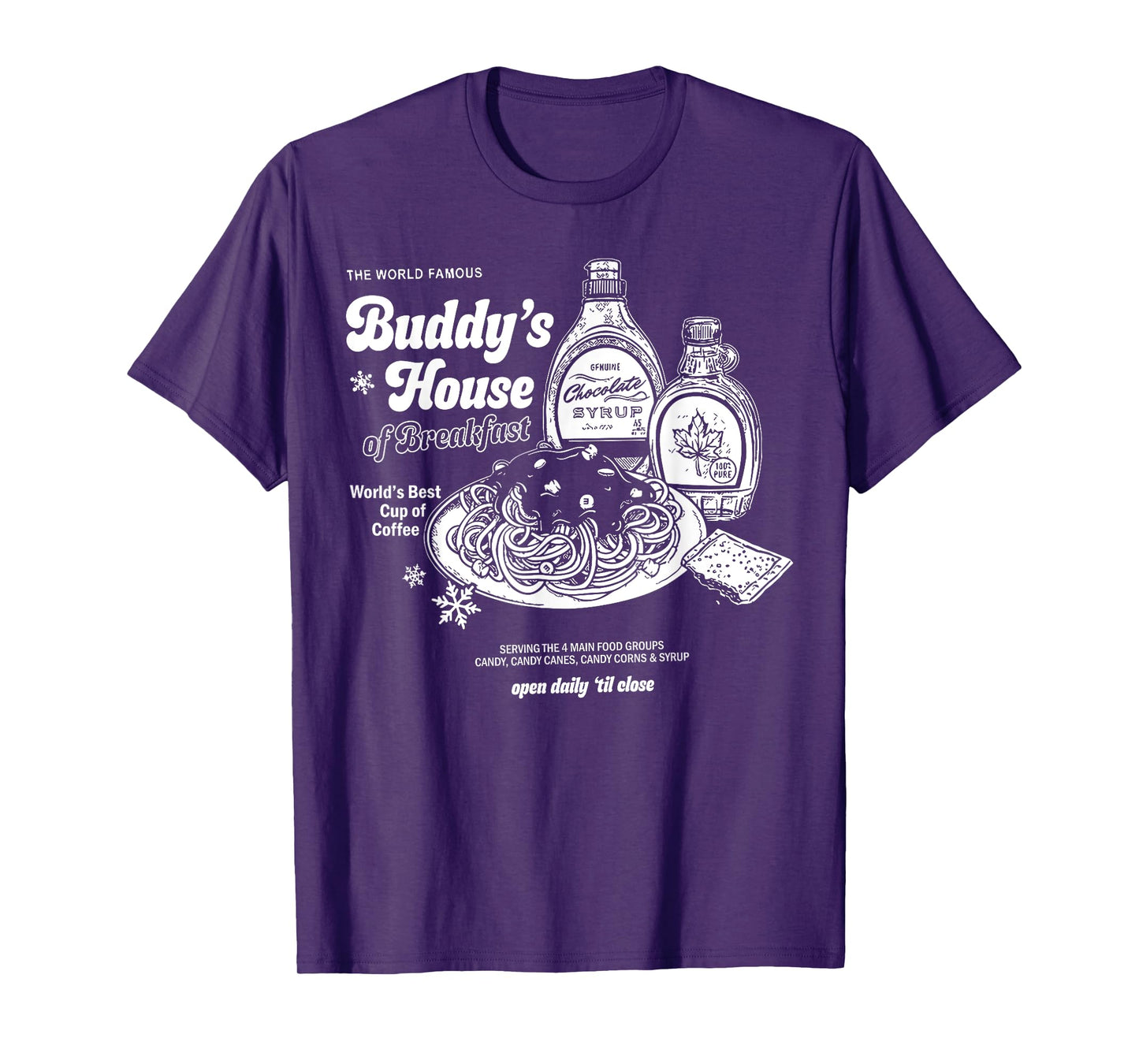 Buddys House of Breakfast Funny Cute Christmas Fitness Gym T-Shirt