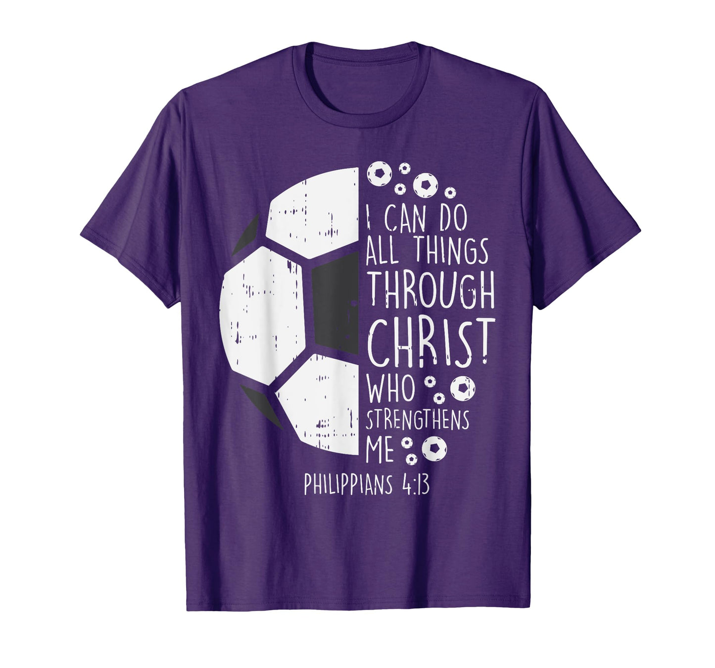 Soccer Footbal i can do things Bible God Jesus Gift T-Shirt