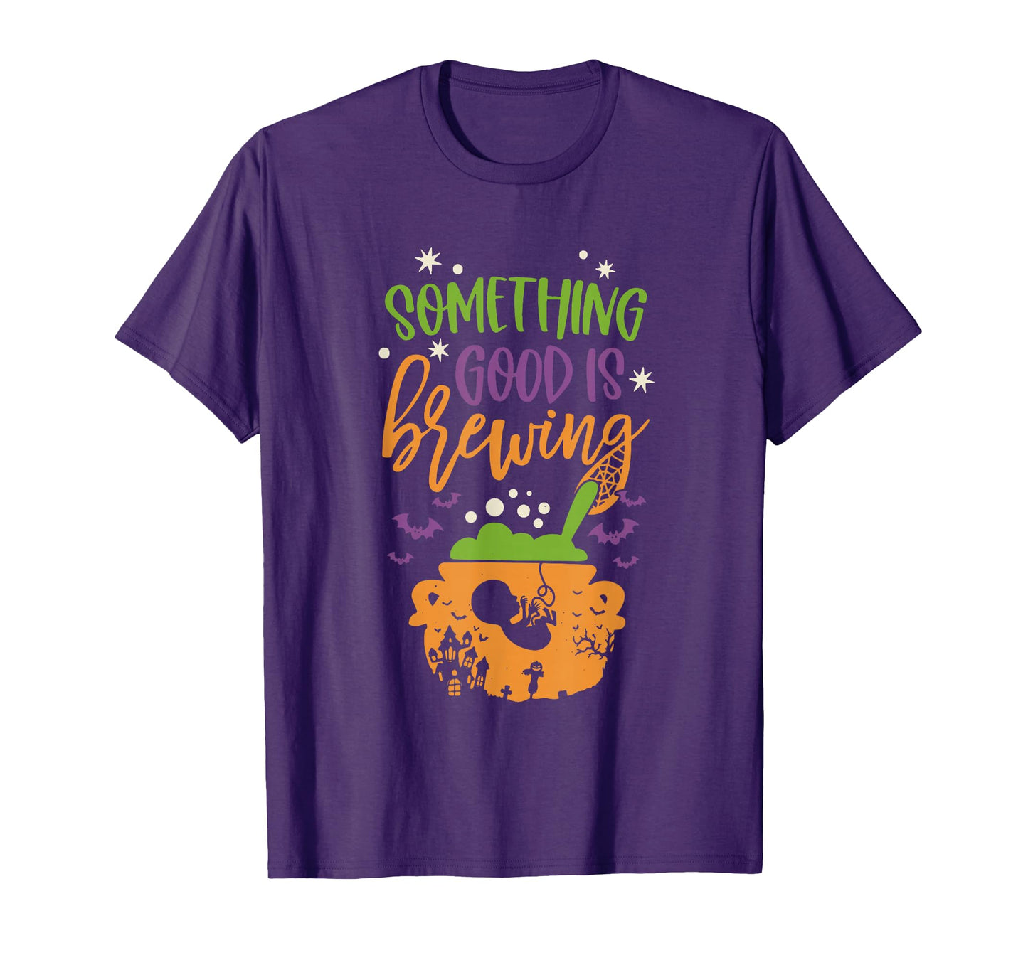 Something Good is Brewing Cauldron Witch Design T-Shirt
