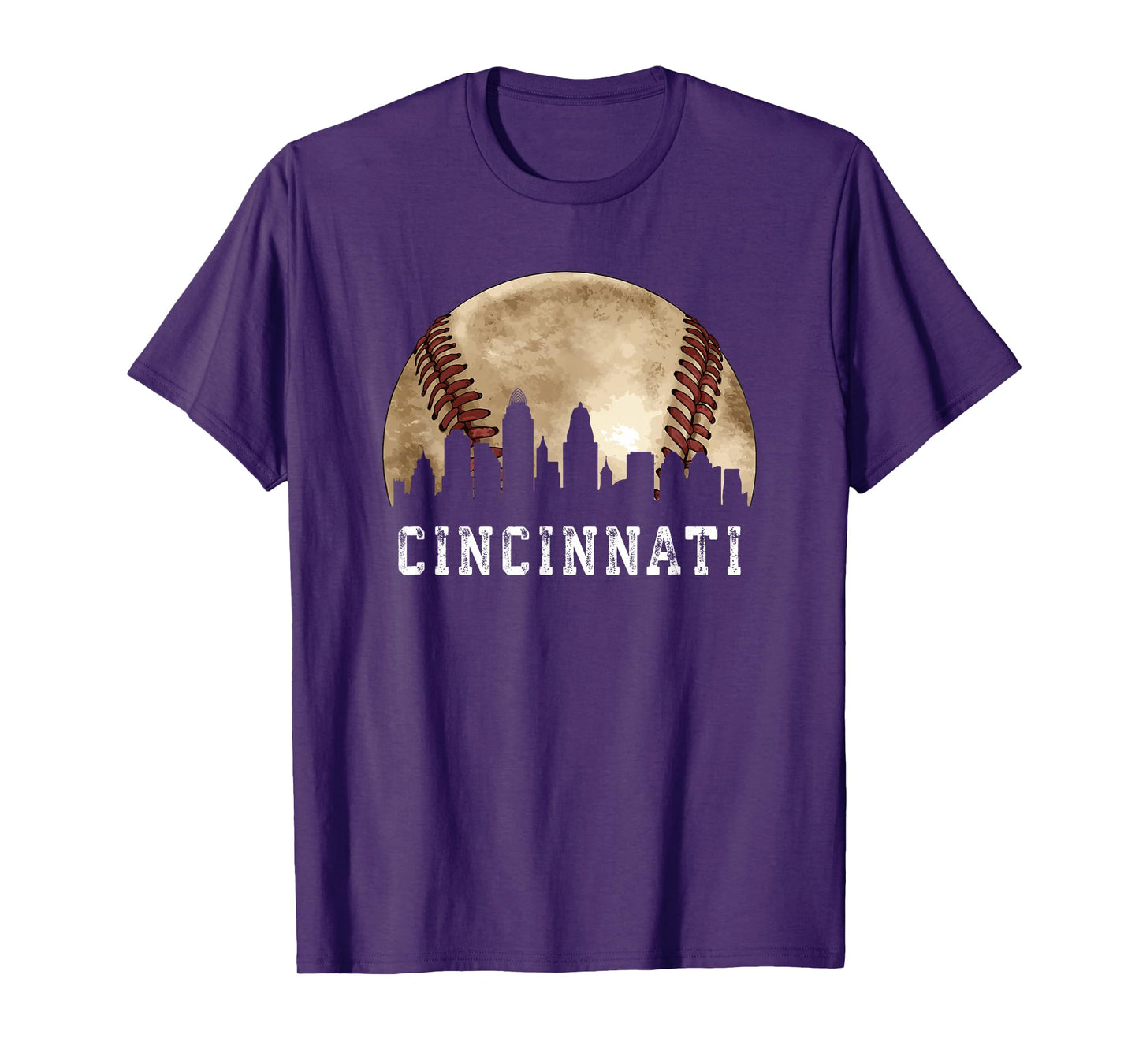 Cincinnati Skyline City Vintage Baseball Lover T-Shirt