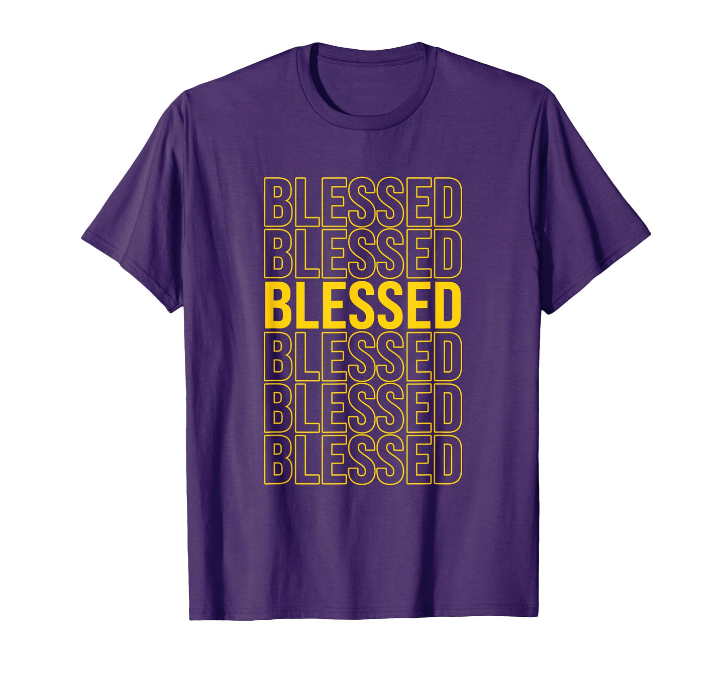 Varsity-Gold Yellow Blessed University-Gold Yellow Graphic T-Shirt