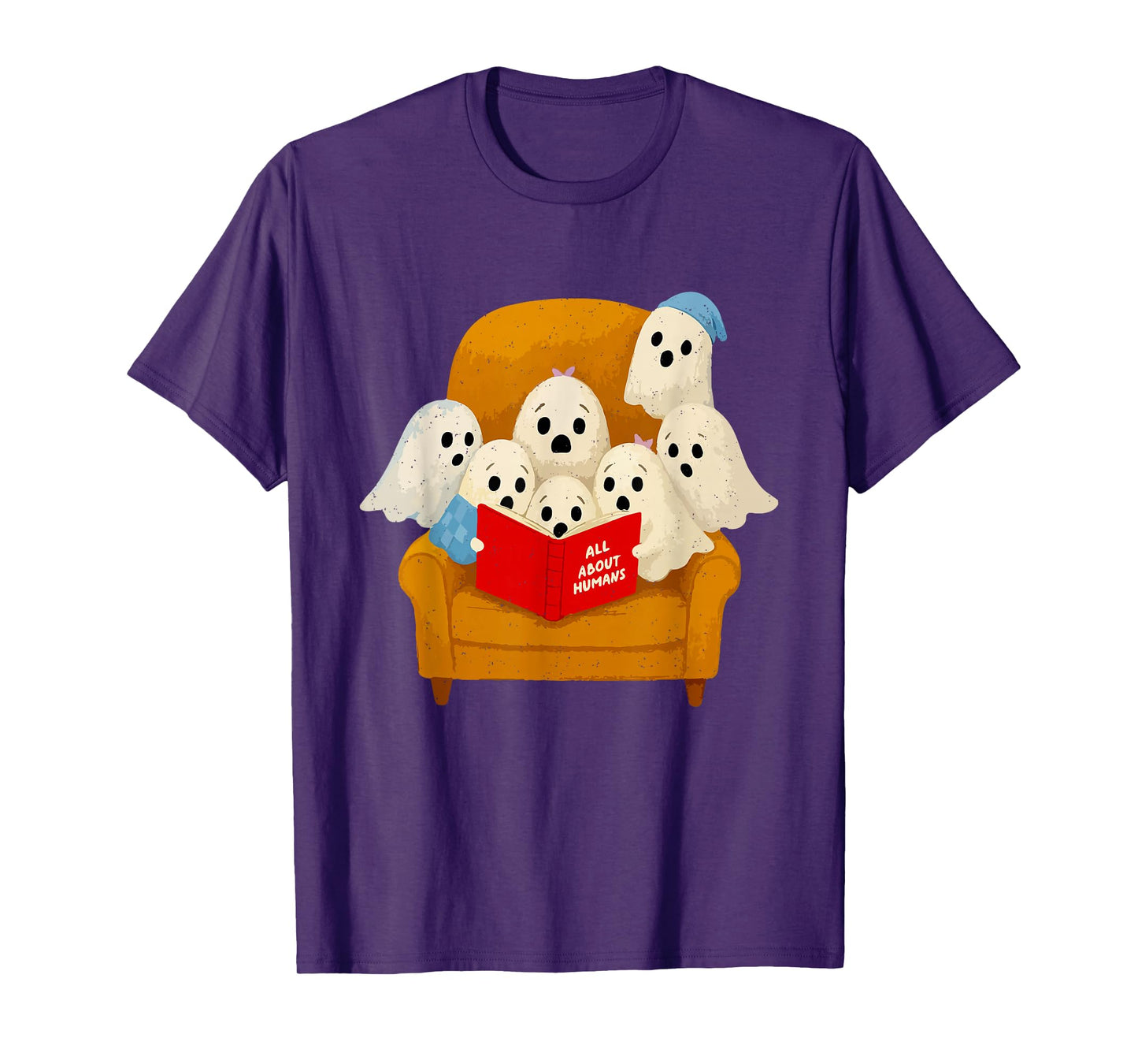 Ghost Reading Halloween Funny Book Lover Ghoul Spirit T-Shirt