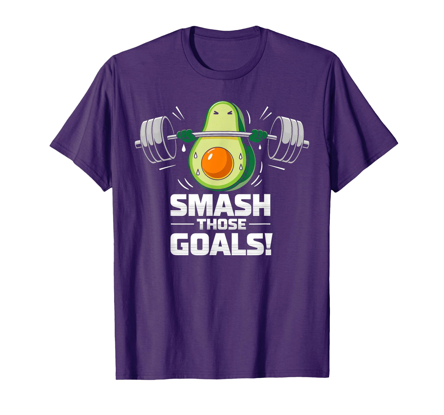 Smash Those Goals Cute Avocado Lifting Gym T-Shirt