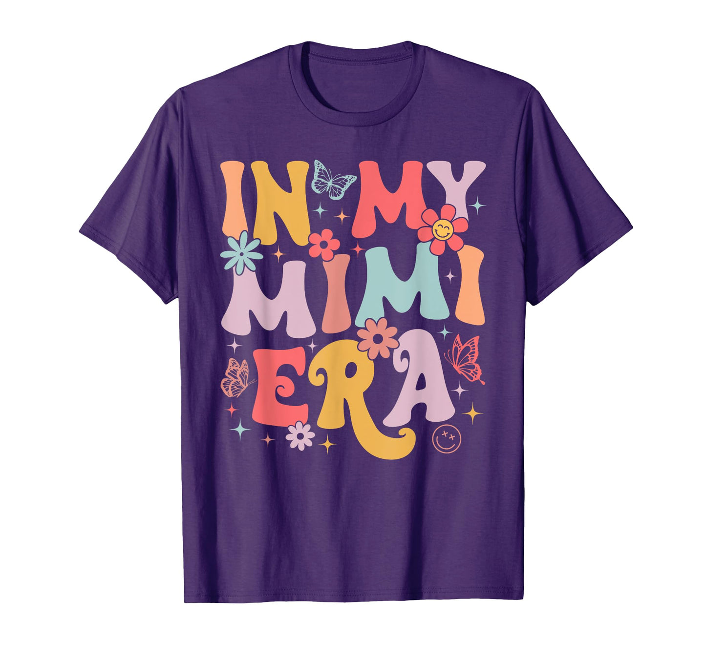 In My Mimi Era Groovy Retro Mothers Day Butterfly Women T-Shirt