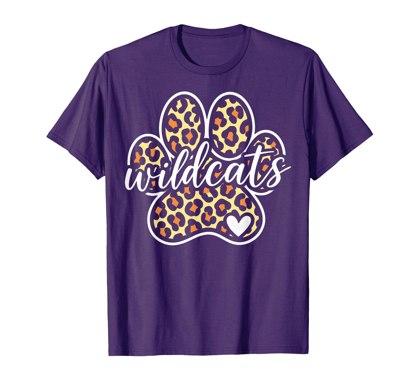 Wildcats Print Heart Vintage Gift for Men Women Kid Boy Girl T-Shirt