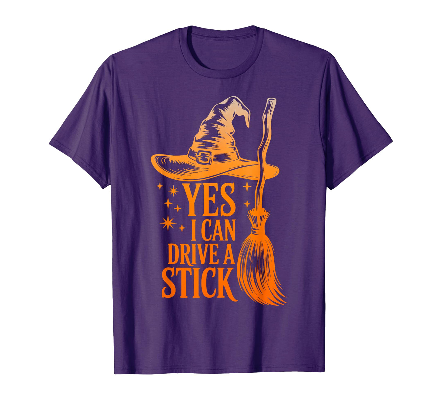 Yes I Can Drive A Stick Funny Halloween Spooky Witch Mom T-Shirt
