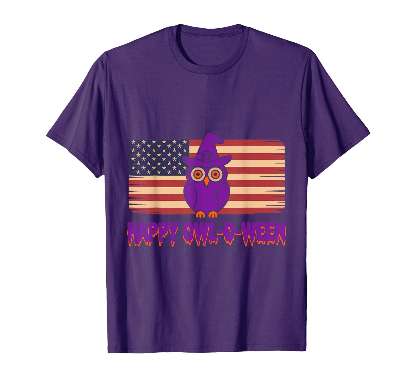 Happy Owl-O-Ween Cute Funny Owl Witch Hat Halloween T-Shirt