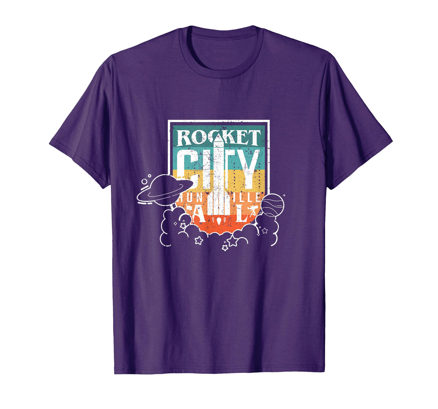 Huntsville Rocket City Alabama Space Moon Retro Aerospace T-Shirt
