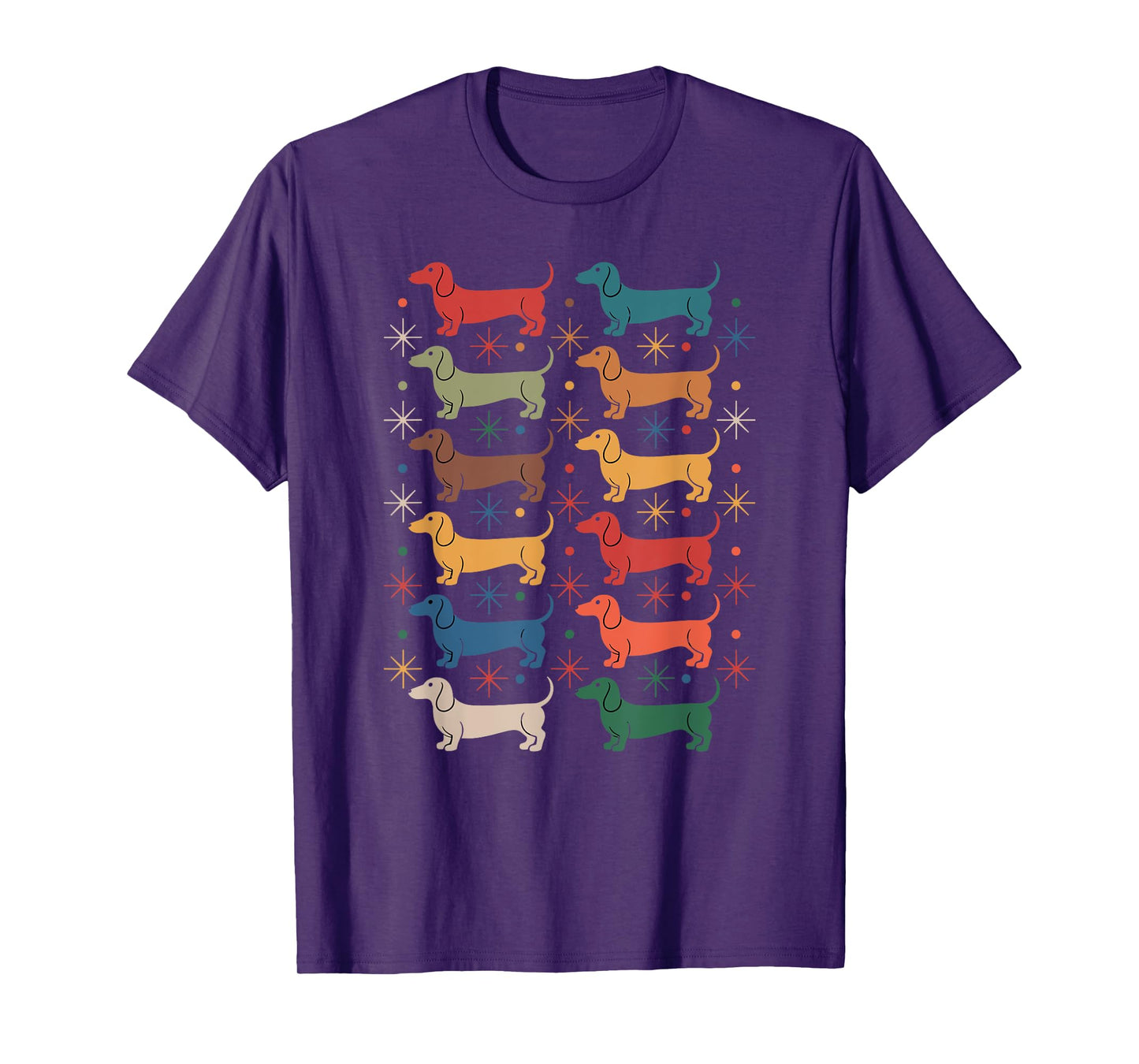 Retro Vintage Mid-Century Modern Style Dachshund Dogs T-Shirt