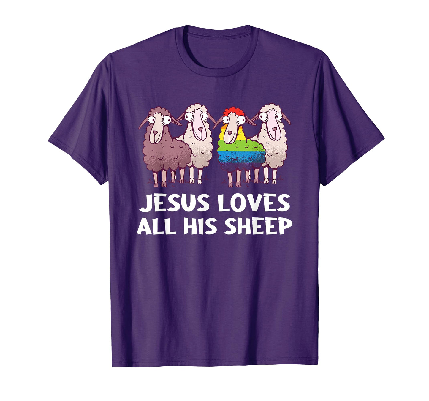 Lgbt Jesus Loves All His Sheep Christianity Gay T-Shirt