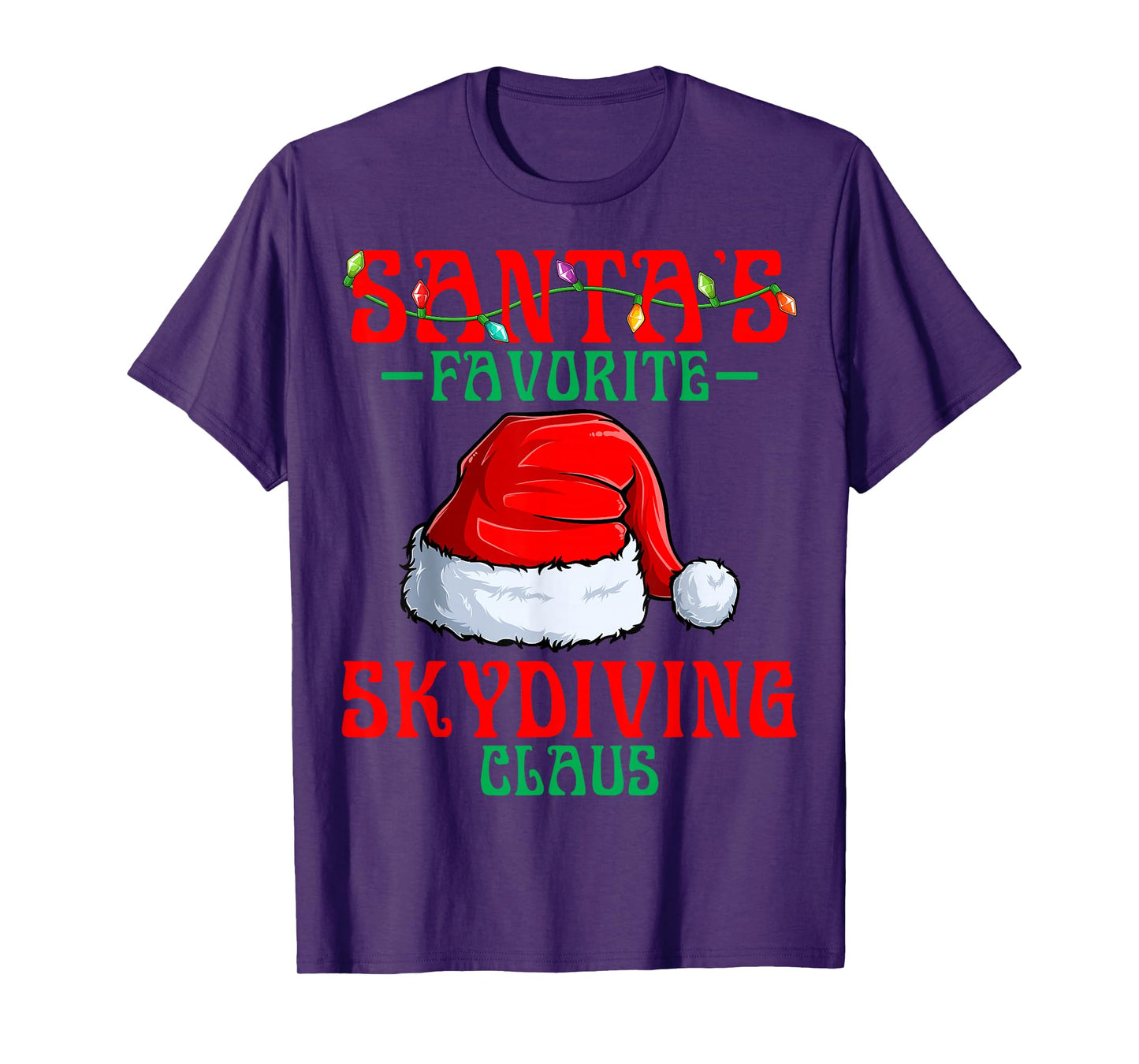 Santa's Favorite Skydiving Claus Christmas Santa Hat T-Shirt