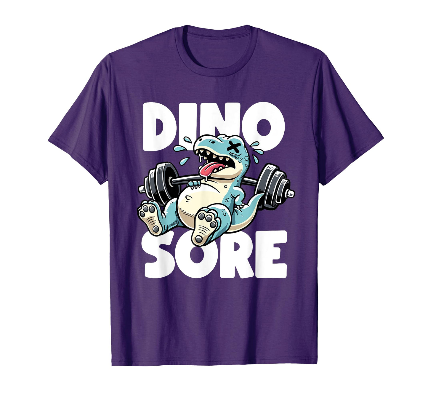 Funny Gym Workout Dinosaur Weight Lifting Gym Dino Sore T-Shirt