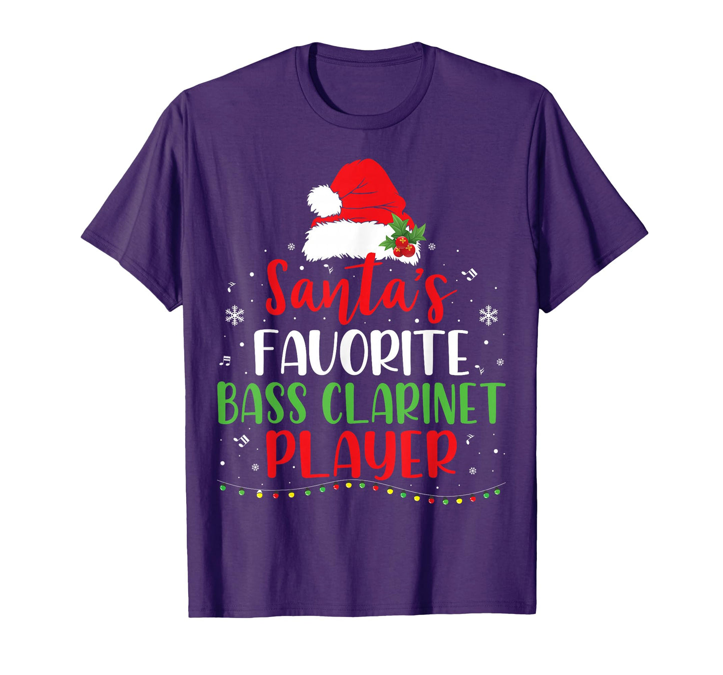 Santa's Favorite Bass Clarinet - Marching Band Christmas T-Shirt