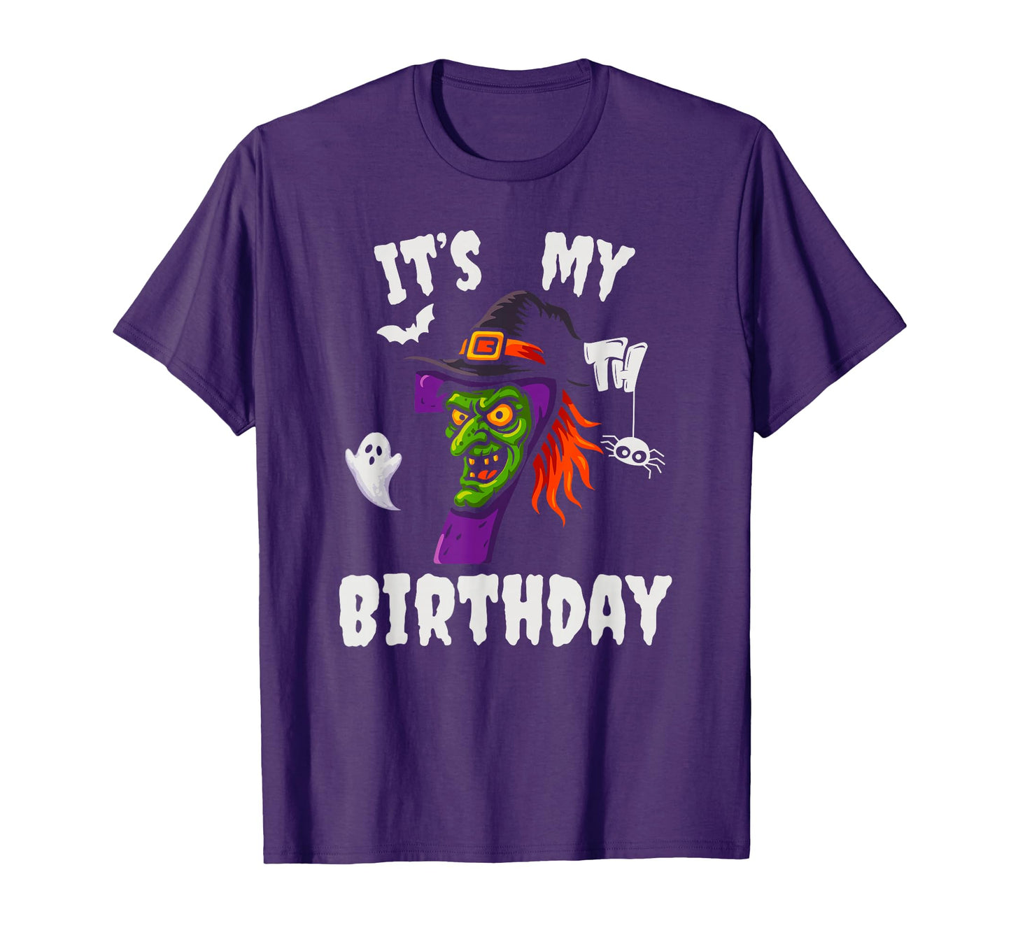 It’s My 7th Birthday Halloween Scary Witch Boys Girls Kids T-Shirt