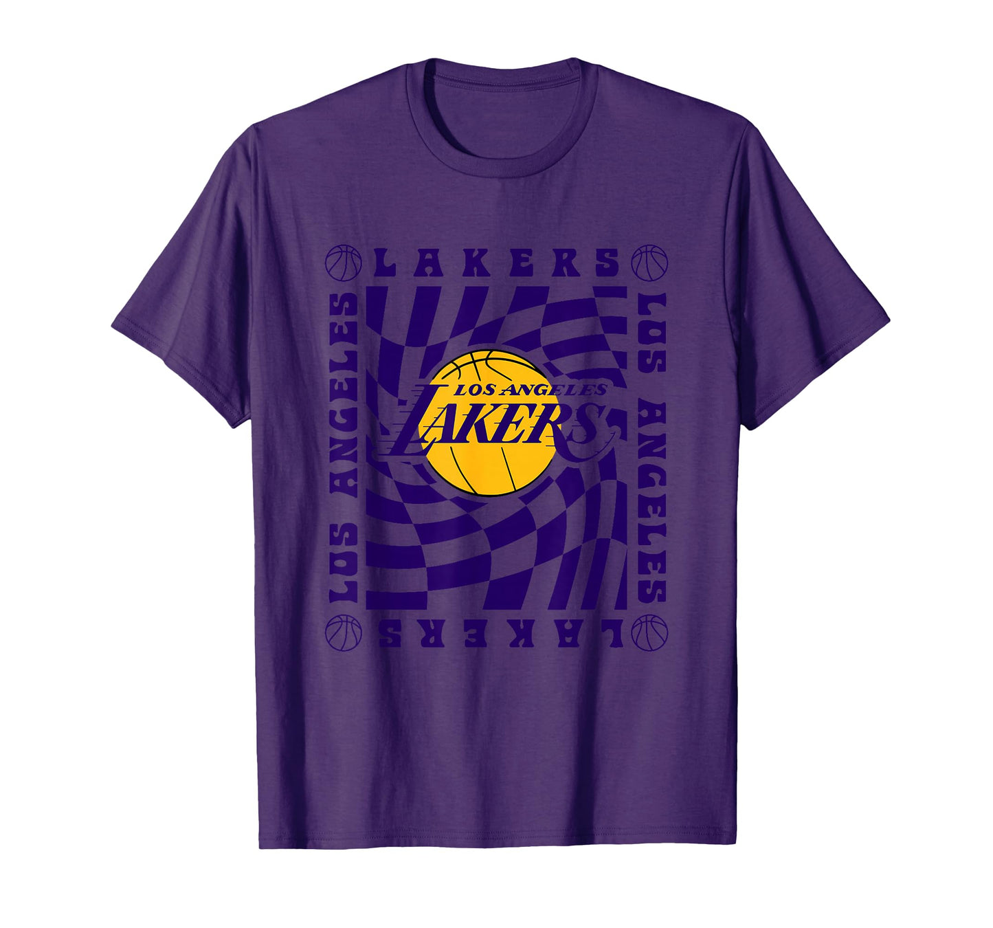 NBA Los Angeles Lakers Retro Checkerboard Wave T-Shirt