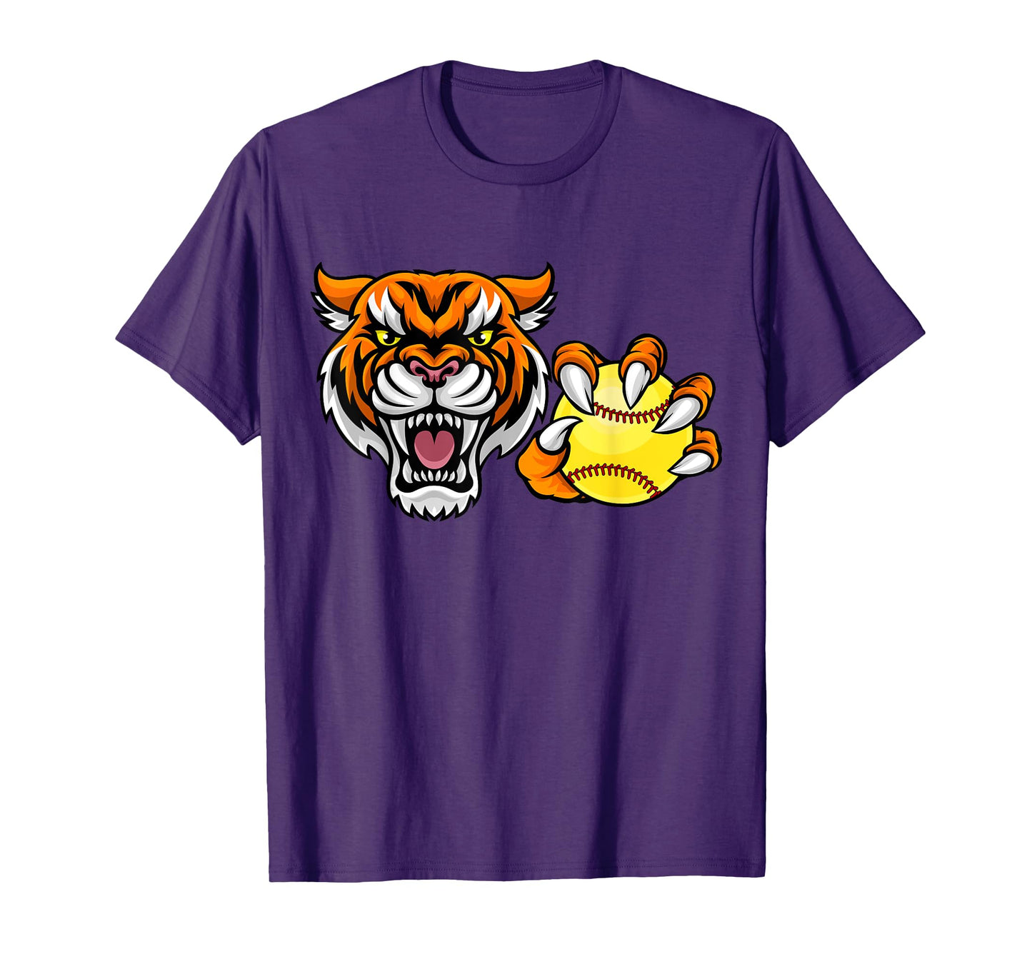 Tiger softball ball cartoon character design T-Shirt