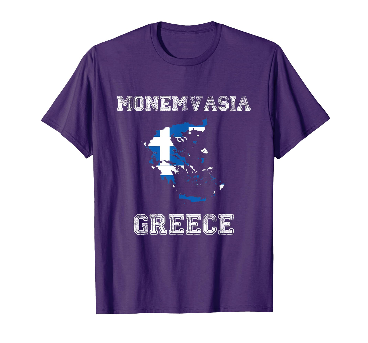 Retro Monemvasia Greece Distressed Greece Flag T-Shirt