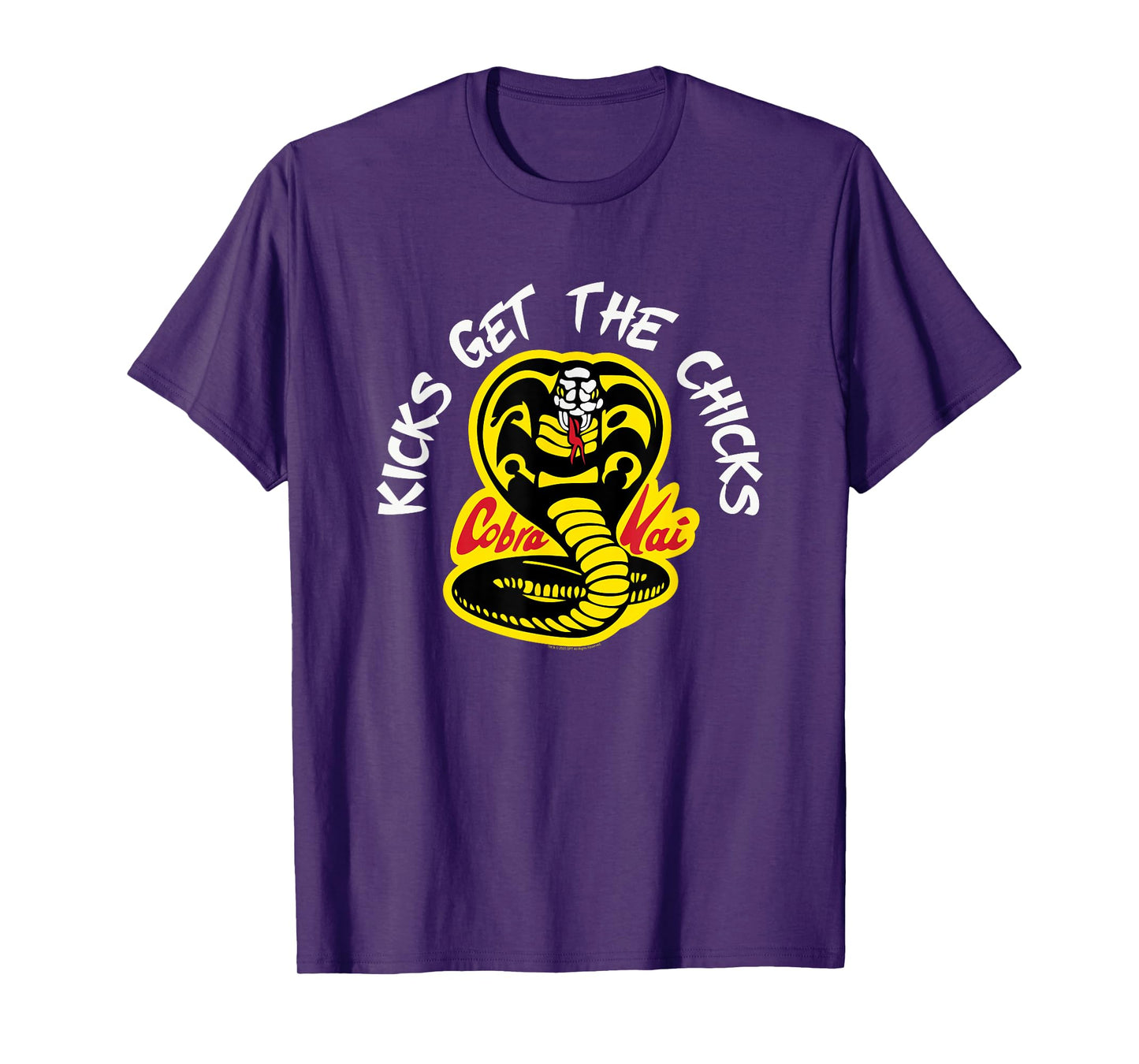 Cobra Kai Cobra Kicks Get the Chicks Unisex-Adults Black T-Shirt