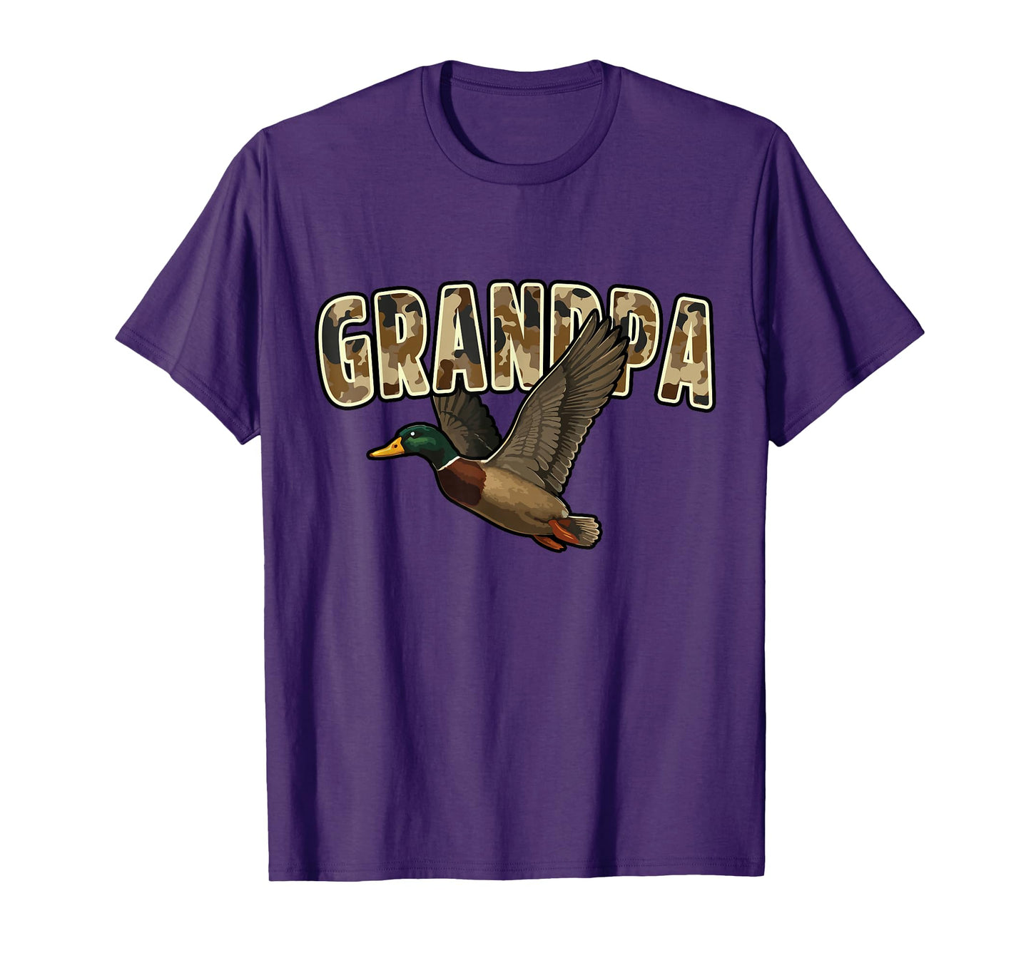 Camouflage Vintage Mallard Duck Retro Camo Hunting Grandpa T-Shirt