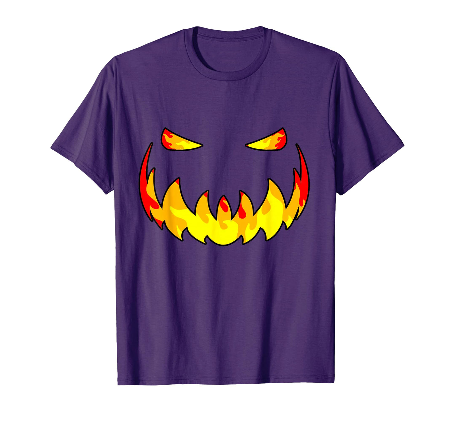 Fire Face Pumpkin Jack O Lantern Halloween Men Boys Kids T-Shirt