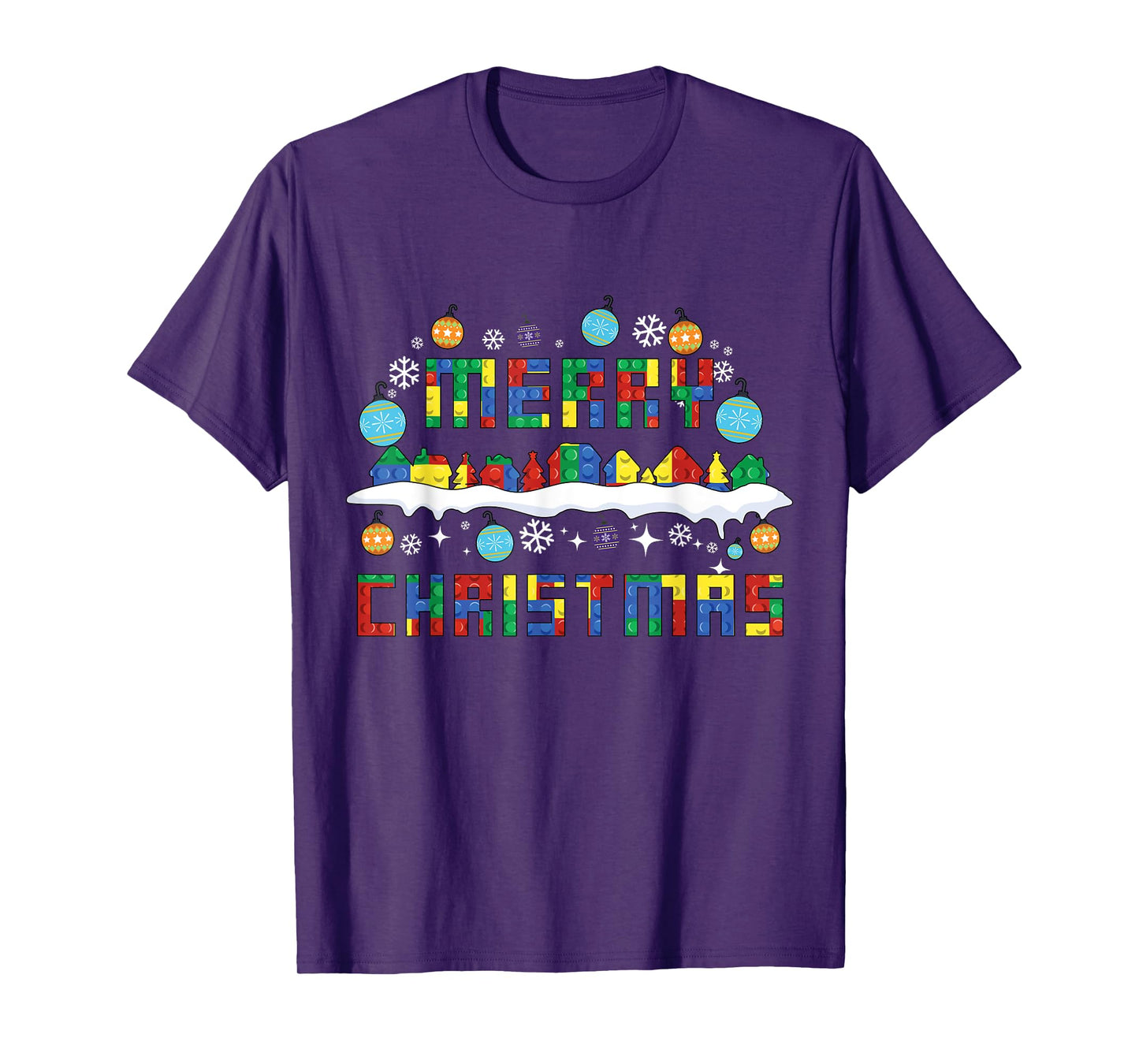 Merry Christmas Block Building Brick Builder Master Builder T-Shirt