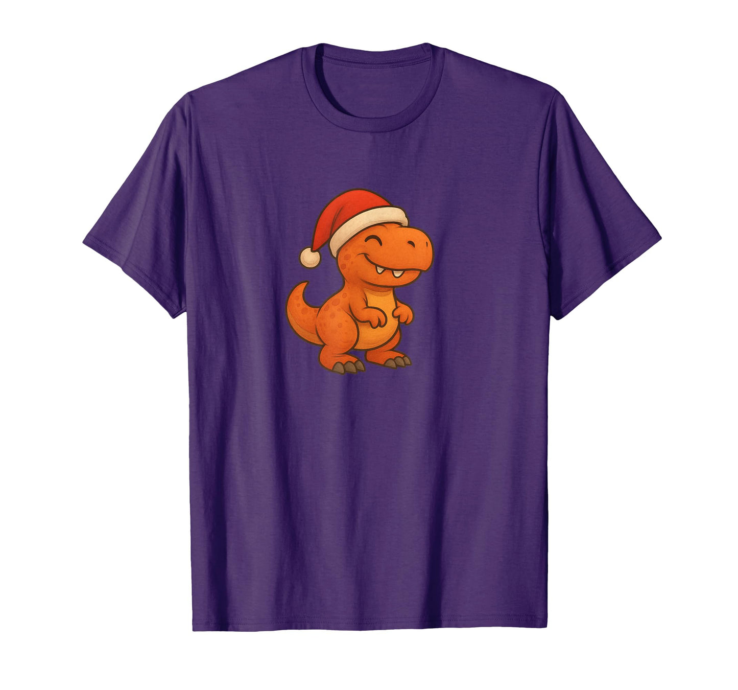 Christmas Cute T-Rex with Santa Hat Tee for Kids & Adults T-Shirt