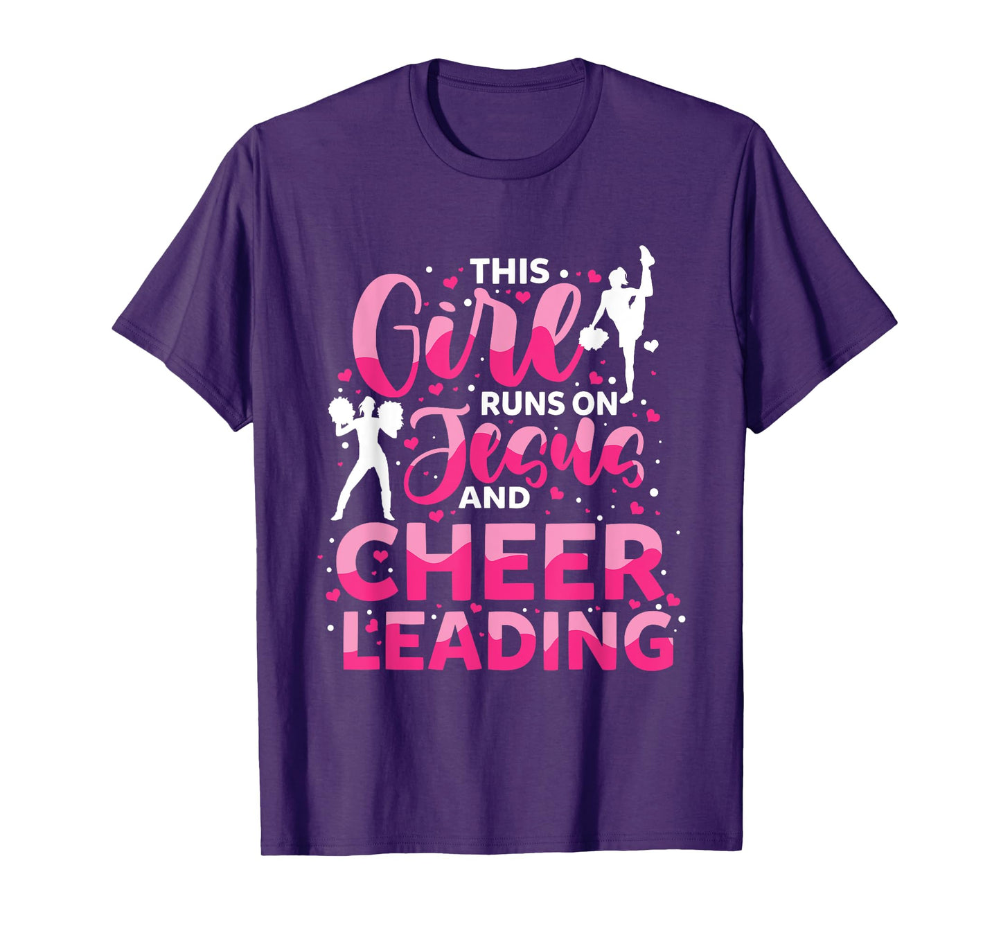 this girl runs on jesus and cheerleading T-Shirt