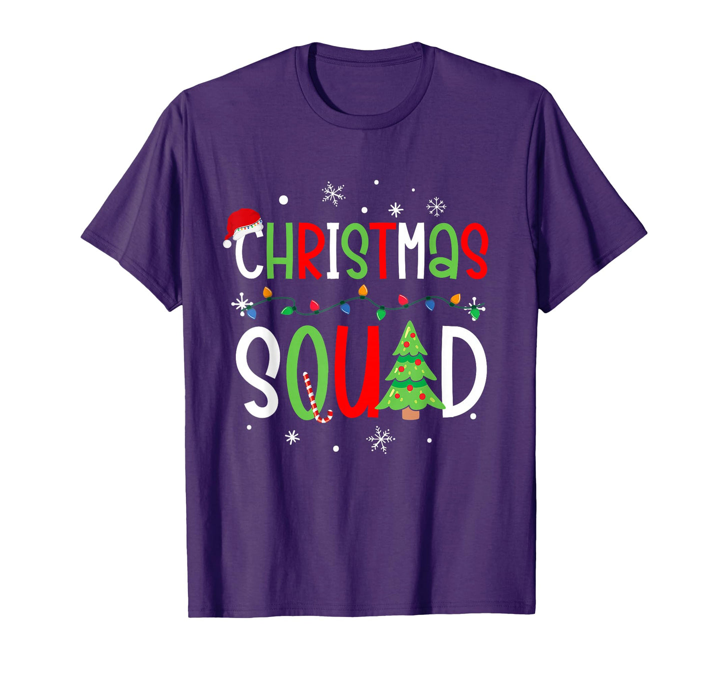 Christmas Squad Matching Family Holiday Lights Tree T-Shirt