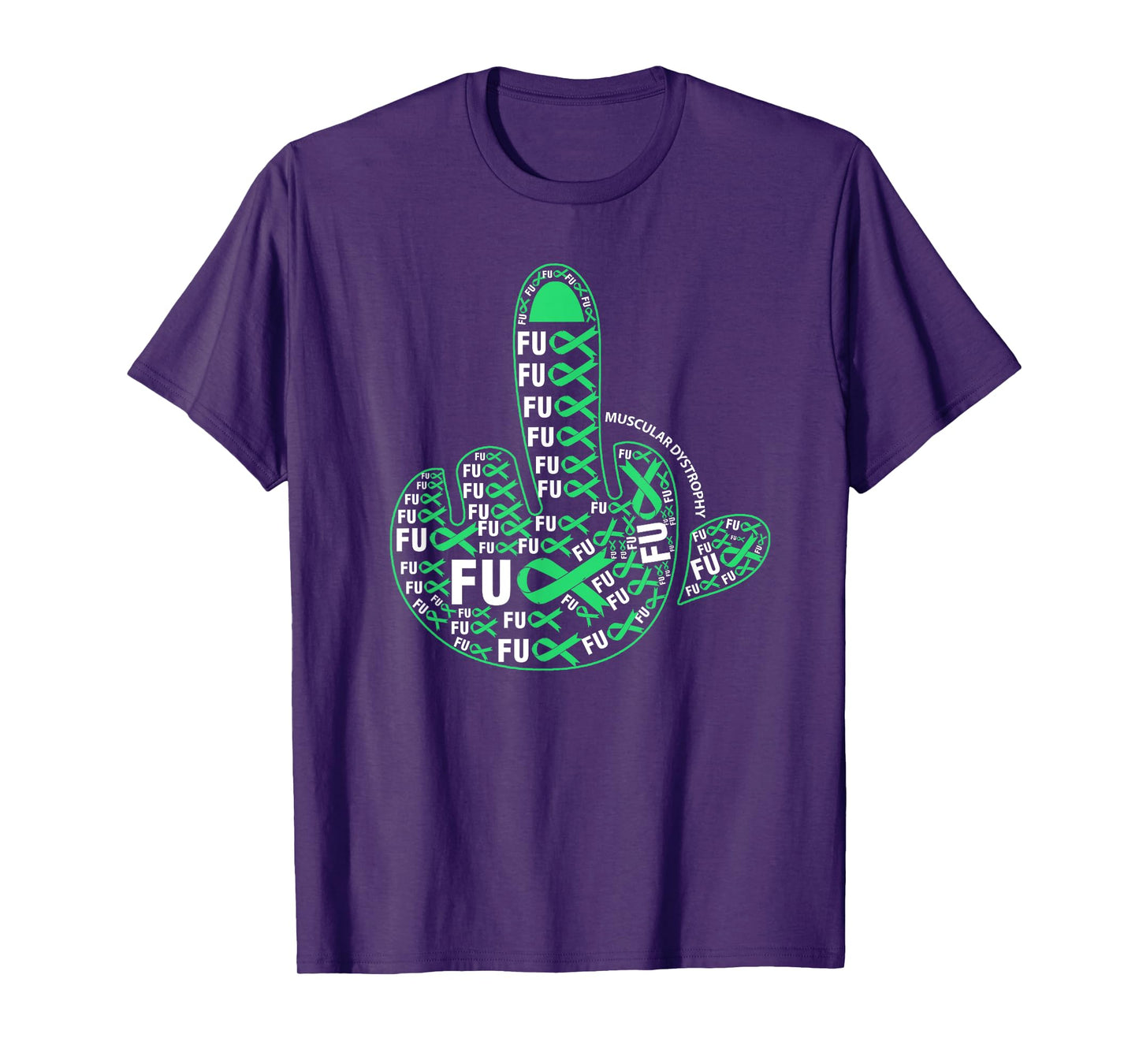 Fuck MUSCULAR DYSTROPHY Middle finger ribbon T-Shirt