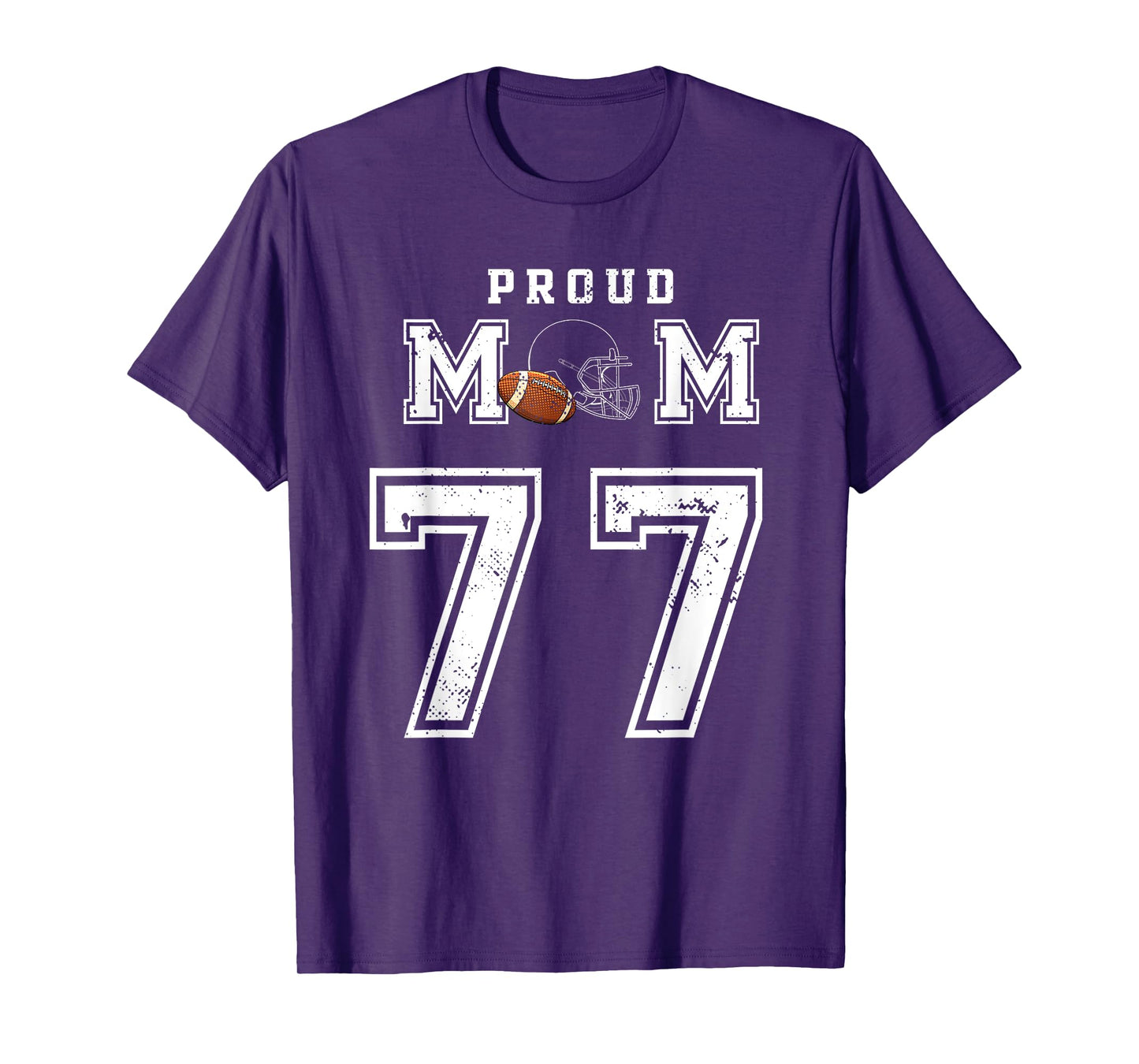Custom Proud Football Mom Number 77 Personalized For Women T-Shirt