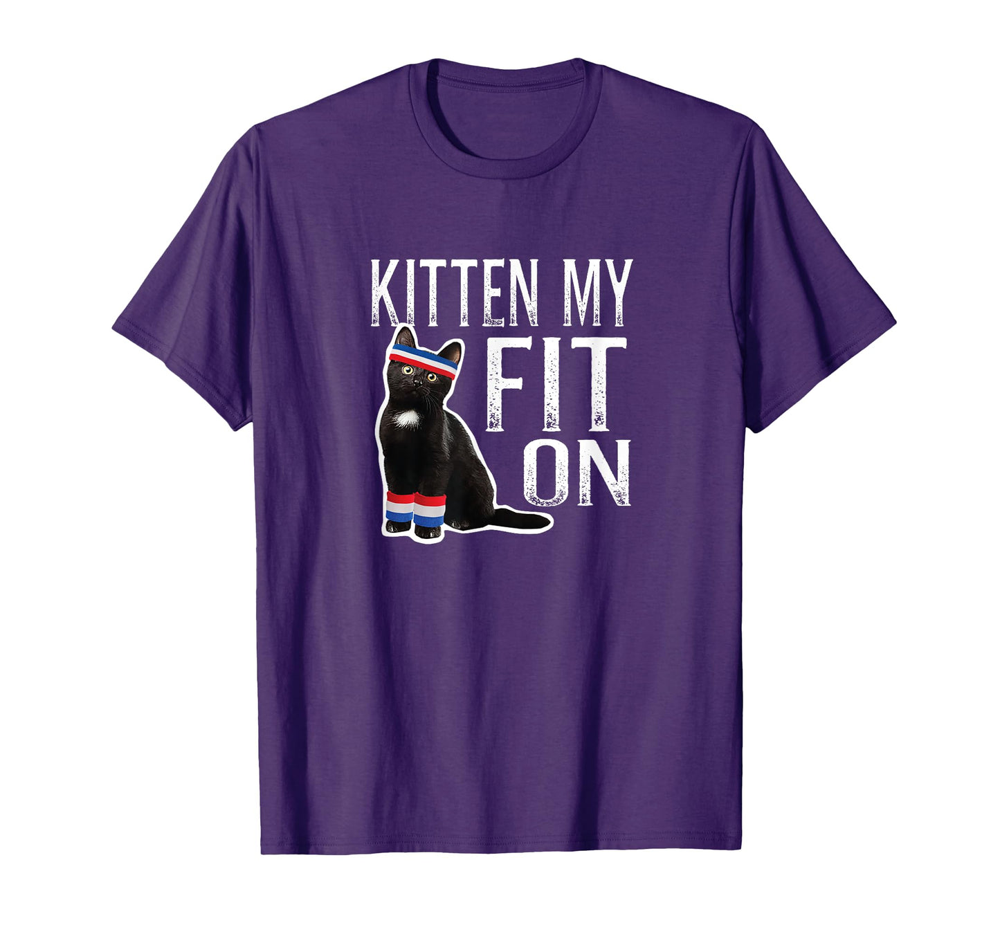 Kitten My Fit On T-Shirt Workout Fitness Gym retro funny Cat T-Shirt for Men Women Girls Kids