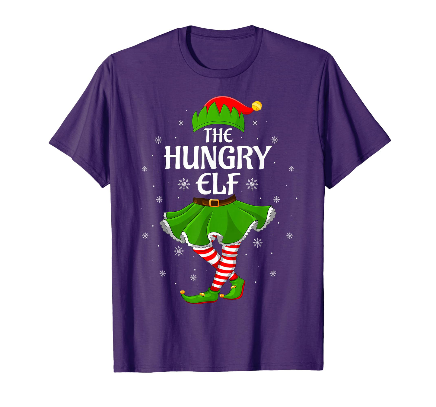Hungry Elf Christmas Family Girls Women Elf Squad Xmas T-Shirt