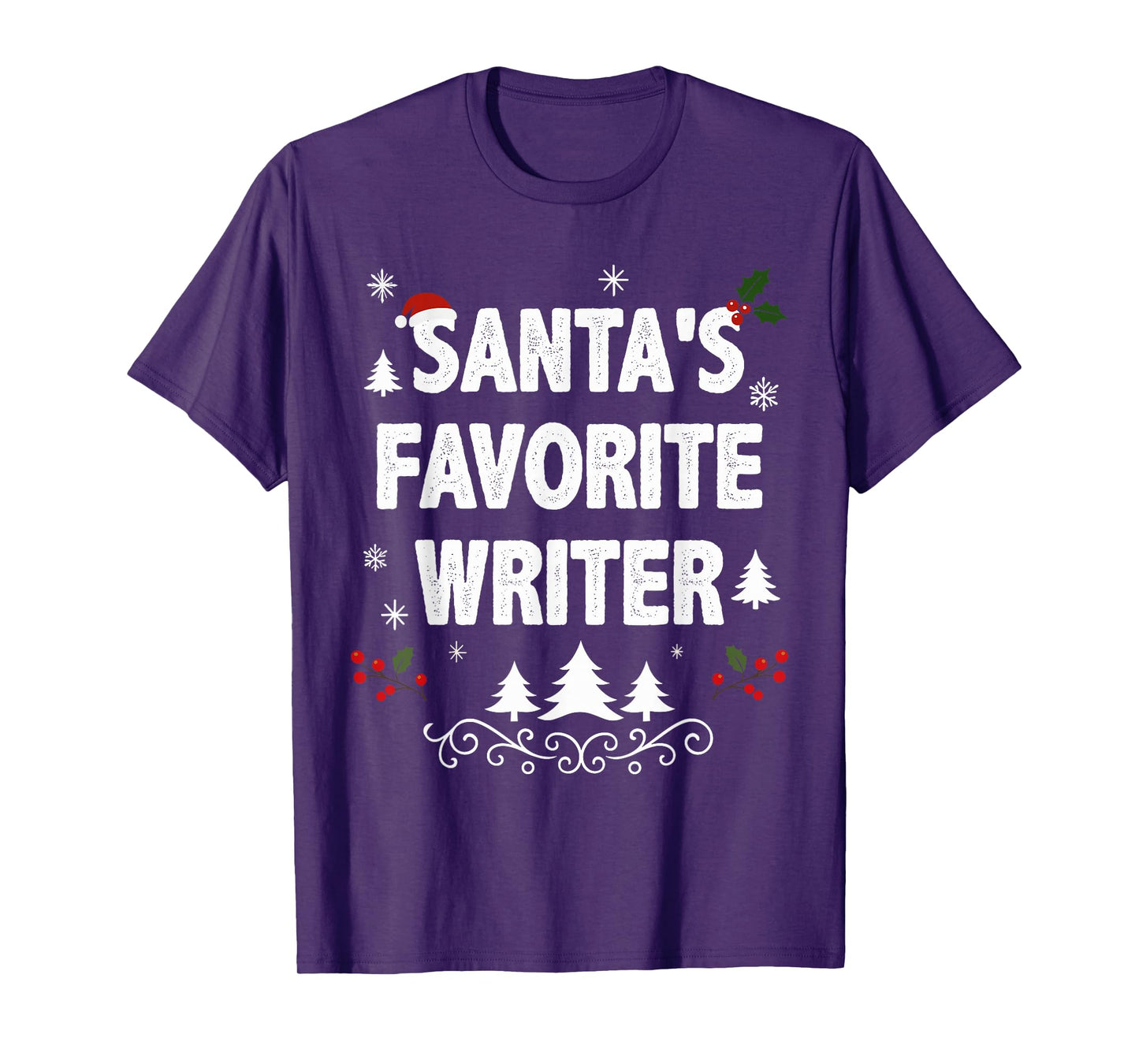 Santa's Favorite Writer Funny Holiday Christmas Pajamas T-Shirt