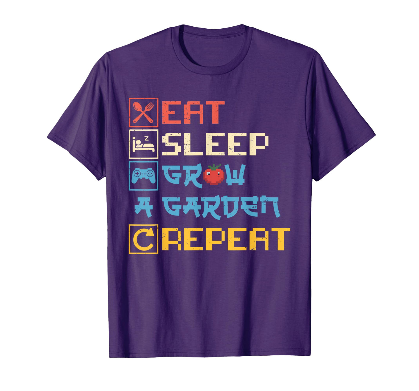 Eat Sleep Grow a Garden Repeat Funny Gardening Lover Gaming T-Shirt